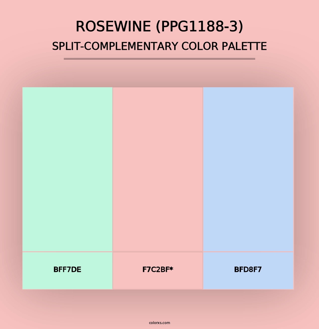 Rosewine (PPG1188-3) - Split-Complementary Color Palette