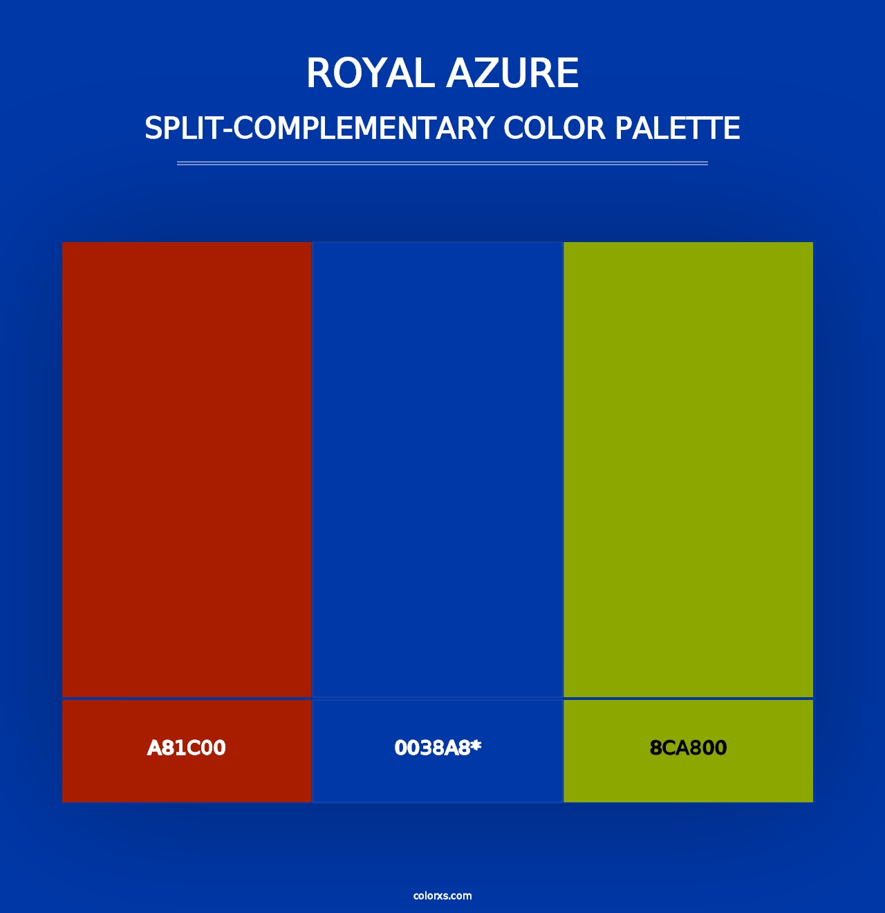 Royal Azure - Split-Complementary Color Palette