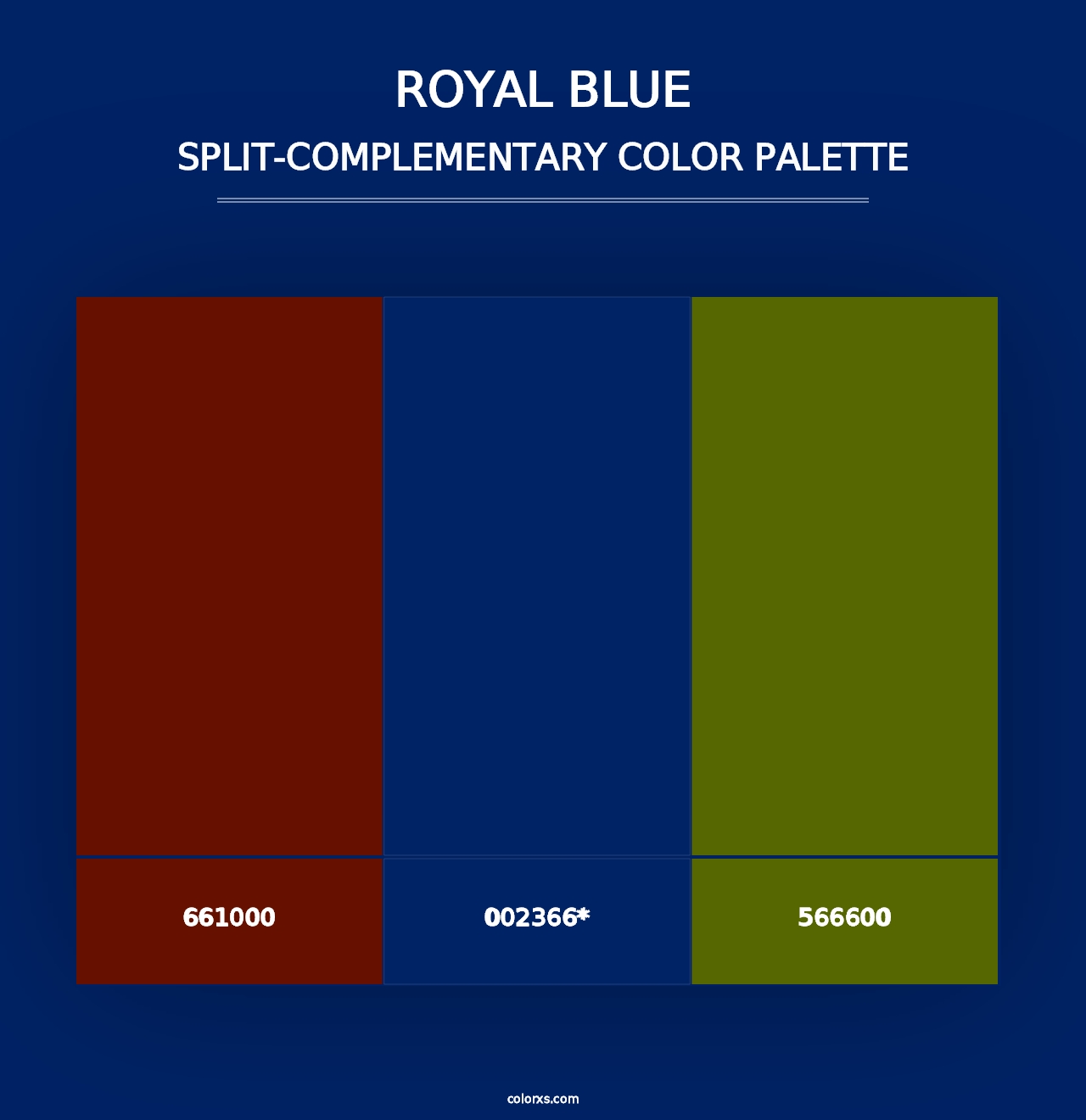 Royal Blue - Split-Complementary Color Palette