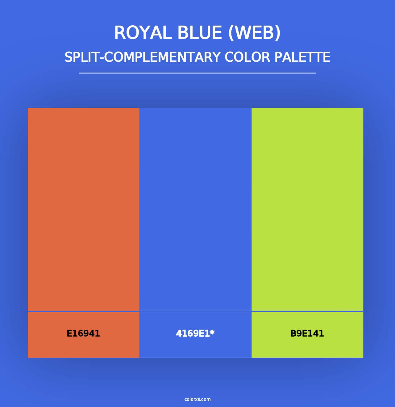 Royal Blue (web) - Split-Complementary Color Palette