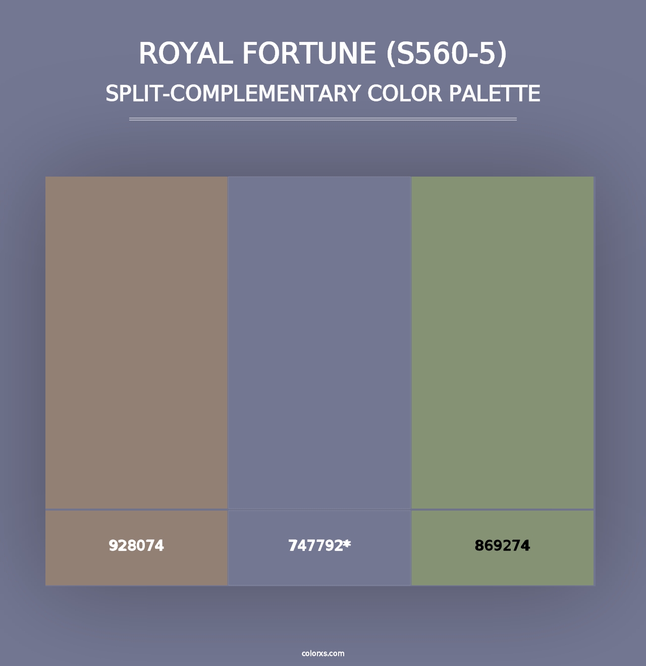 Royal Fortune (S560-5) - Split-Complementary Color Palette