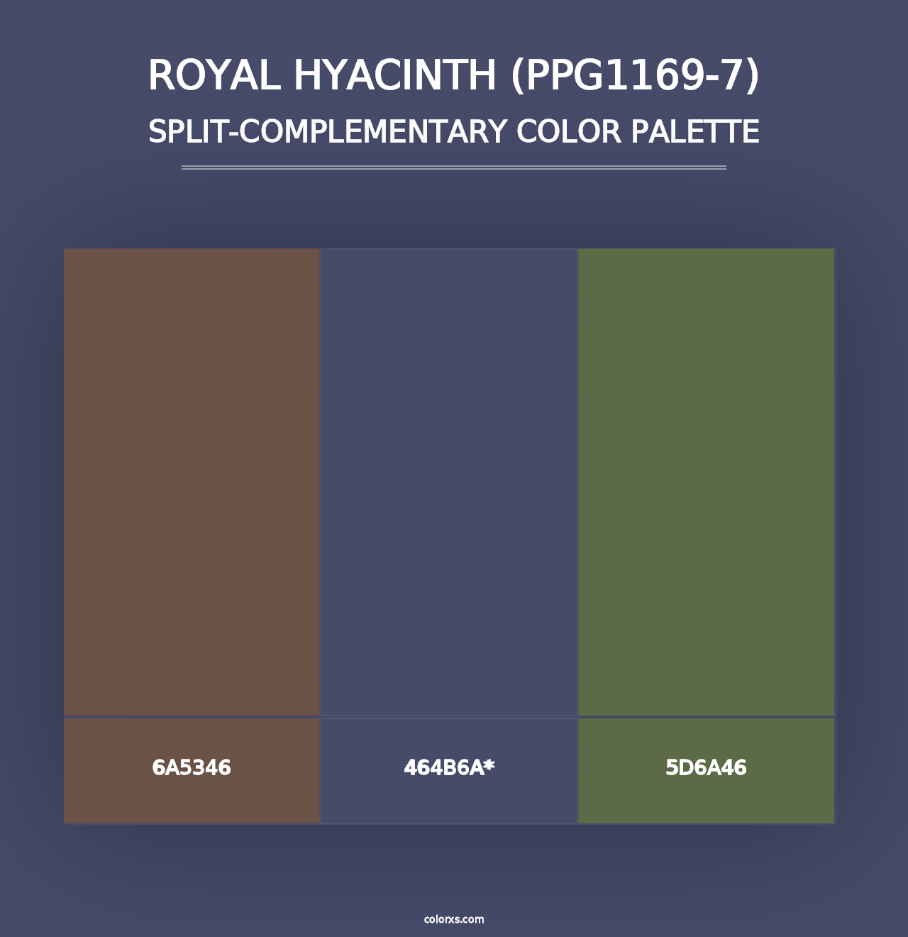 Royal Hyacinth (PPG1169-7) - Split-Complementary Color Palette