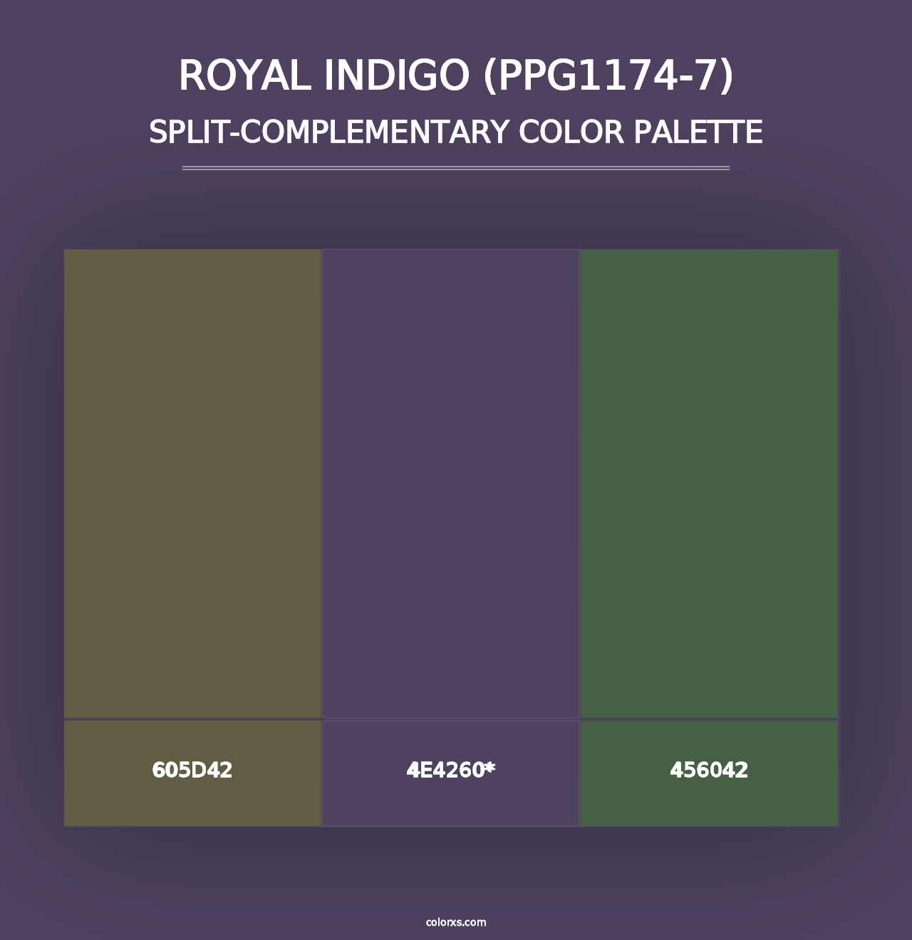 Royal Indigo (PPG1174-7) - Split-Complementary Color Palette