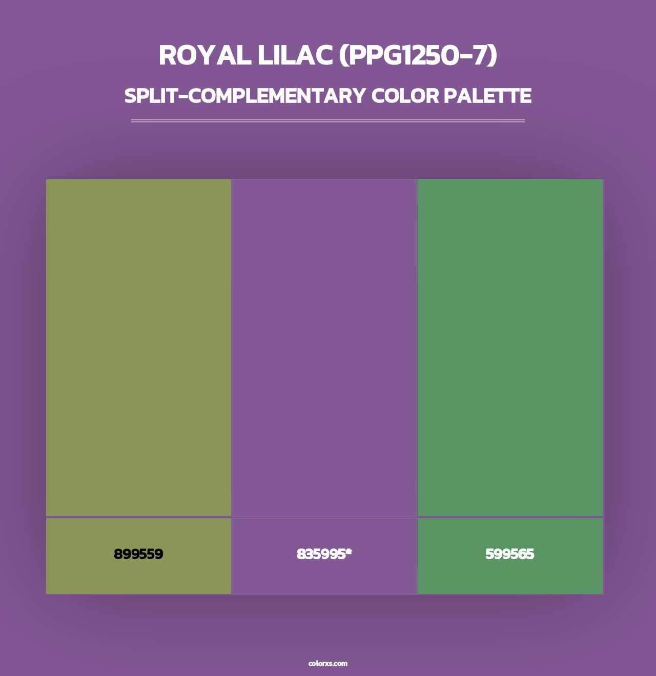 Royal Lilac (PPG1250-7) - Split-Complementary Color Palette