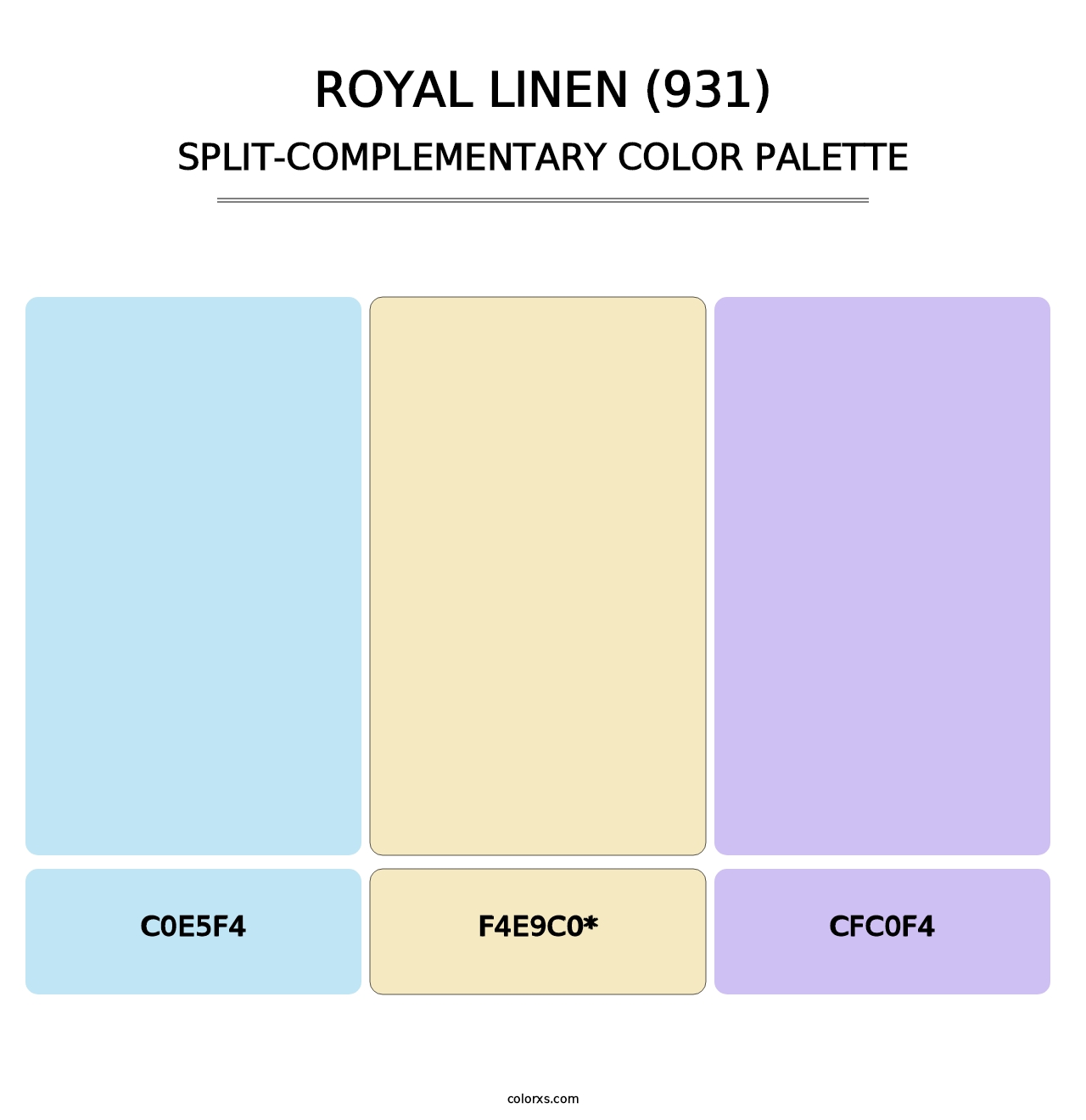 Royal Linen (931) - Split-Complementary Color Palette