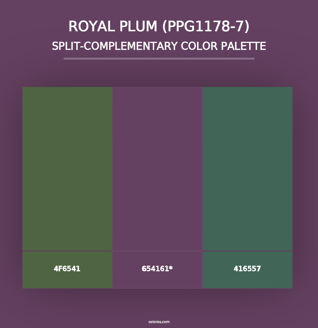 Royal Plum (PPG1178-7) - Split-Complementary Color Palette