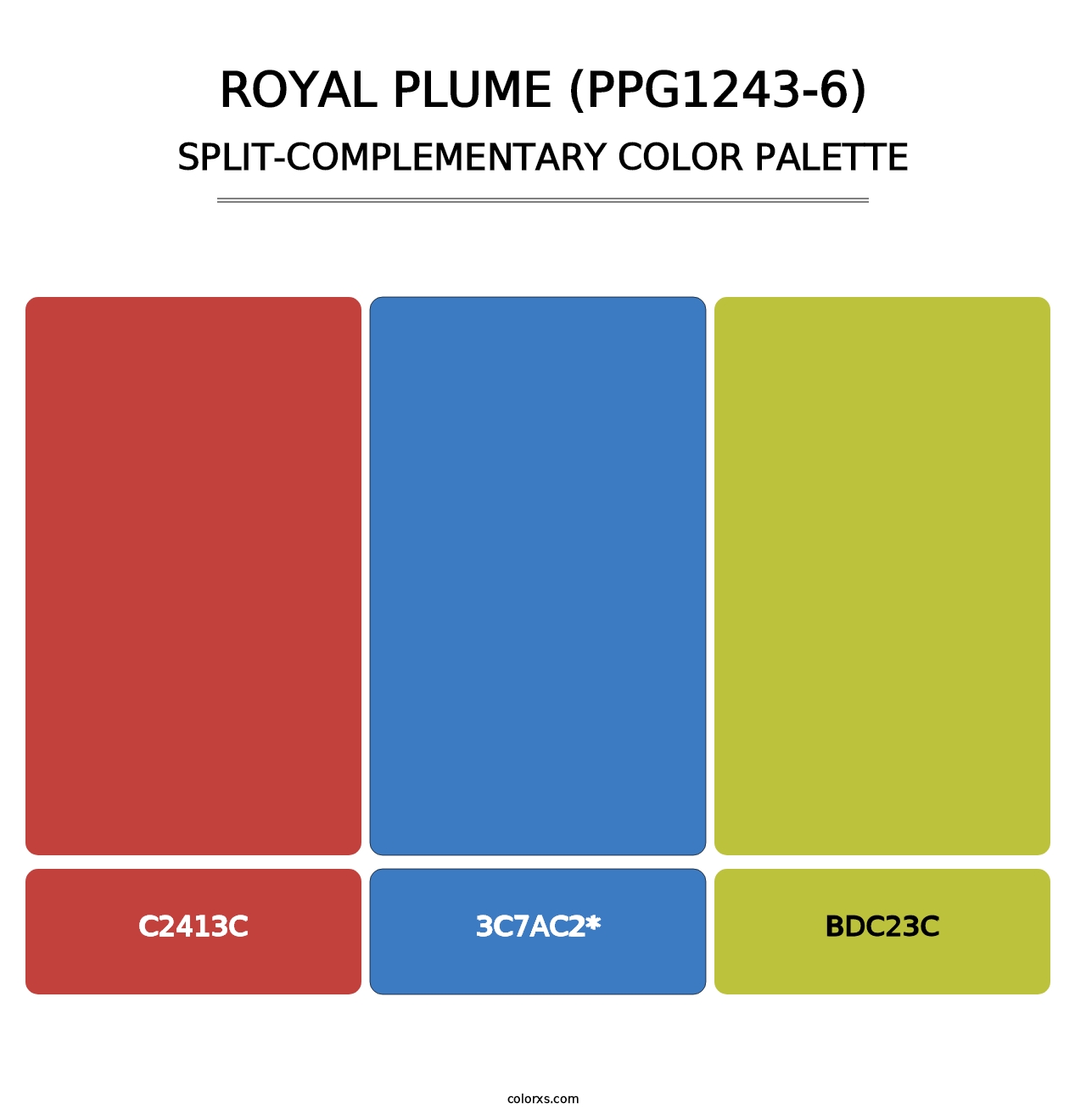 Royal Plume (PPG1243-6) - Split-Complementary Color Palette