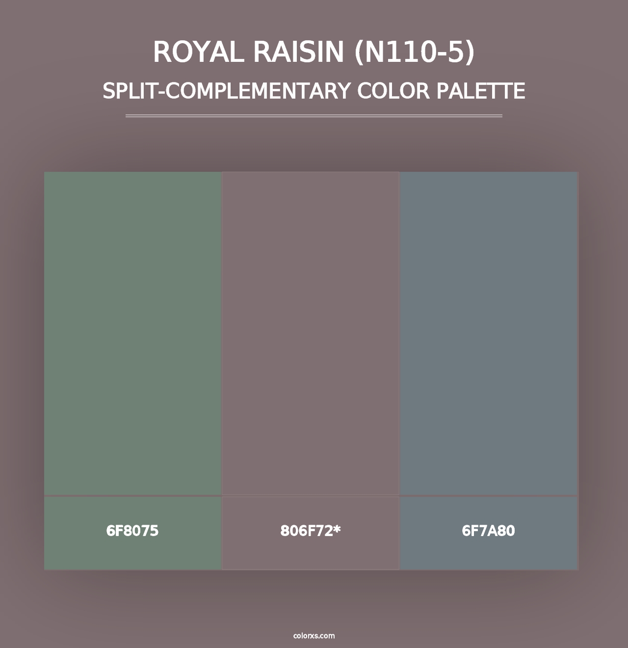 Royal Raisin (N110-5) - Split-Complementary Color Palette