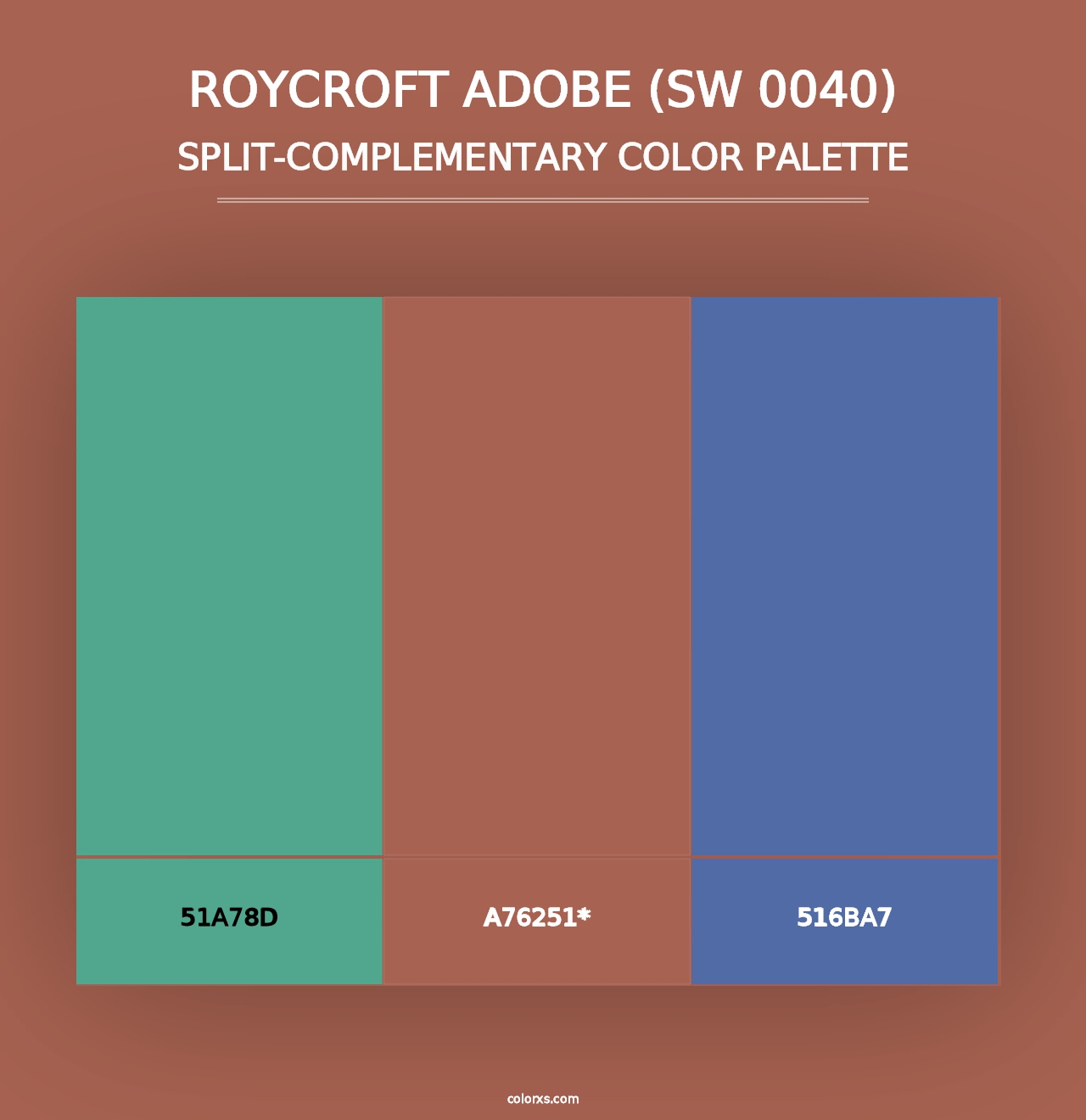 Roycroft Adobe (SW 0040) - Split-Complementary Color Palette