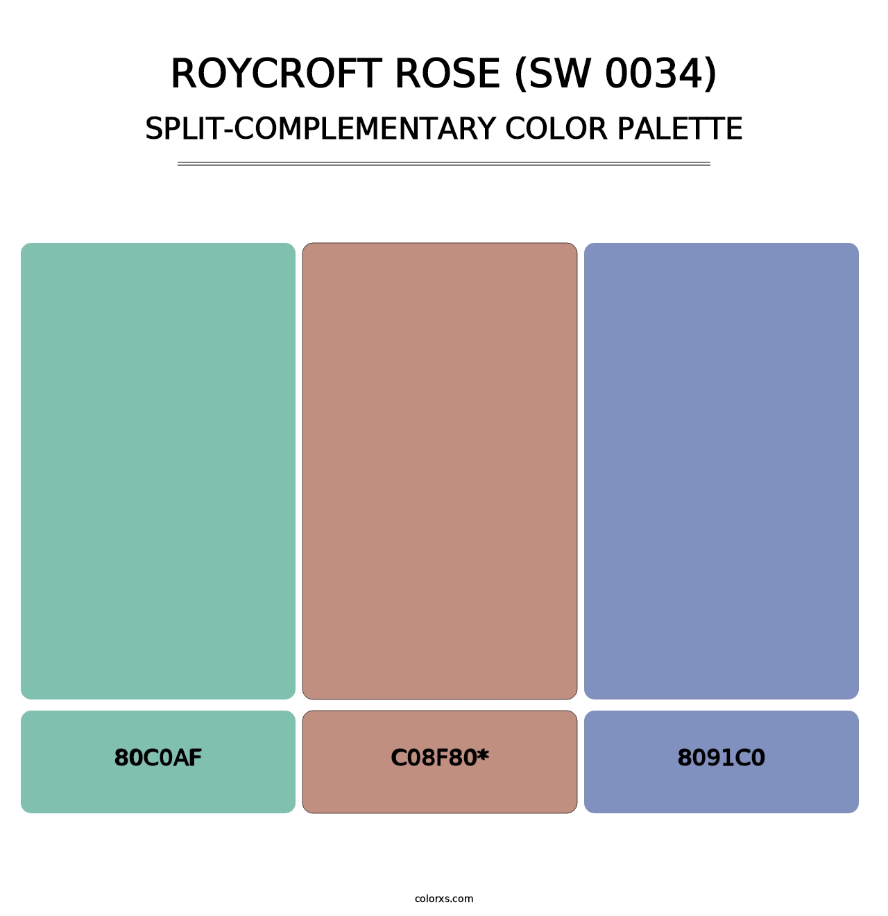 Roycroft Rose (SW 0034) - Split-Complementary Color Palette