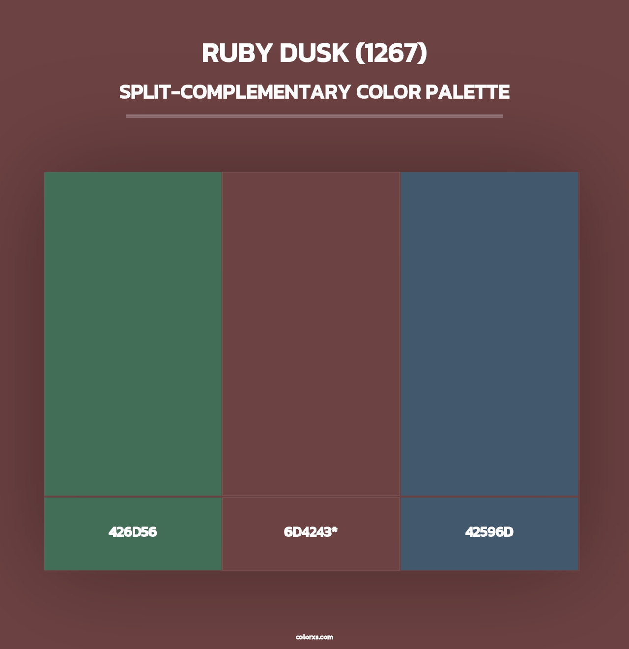 Ruby Dusk (1267) - Split-Complementary Color Palette