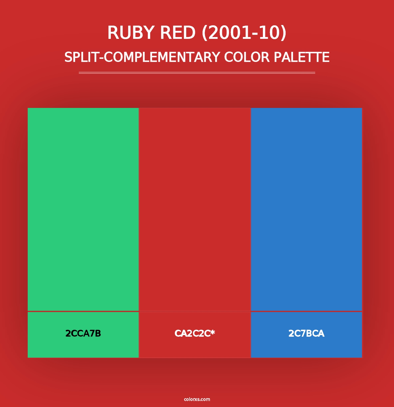 Ruby Red (2001-10) - Split-Complementary Color Palette