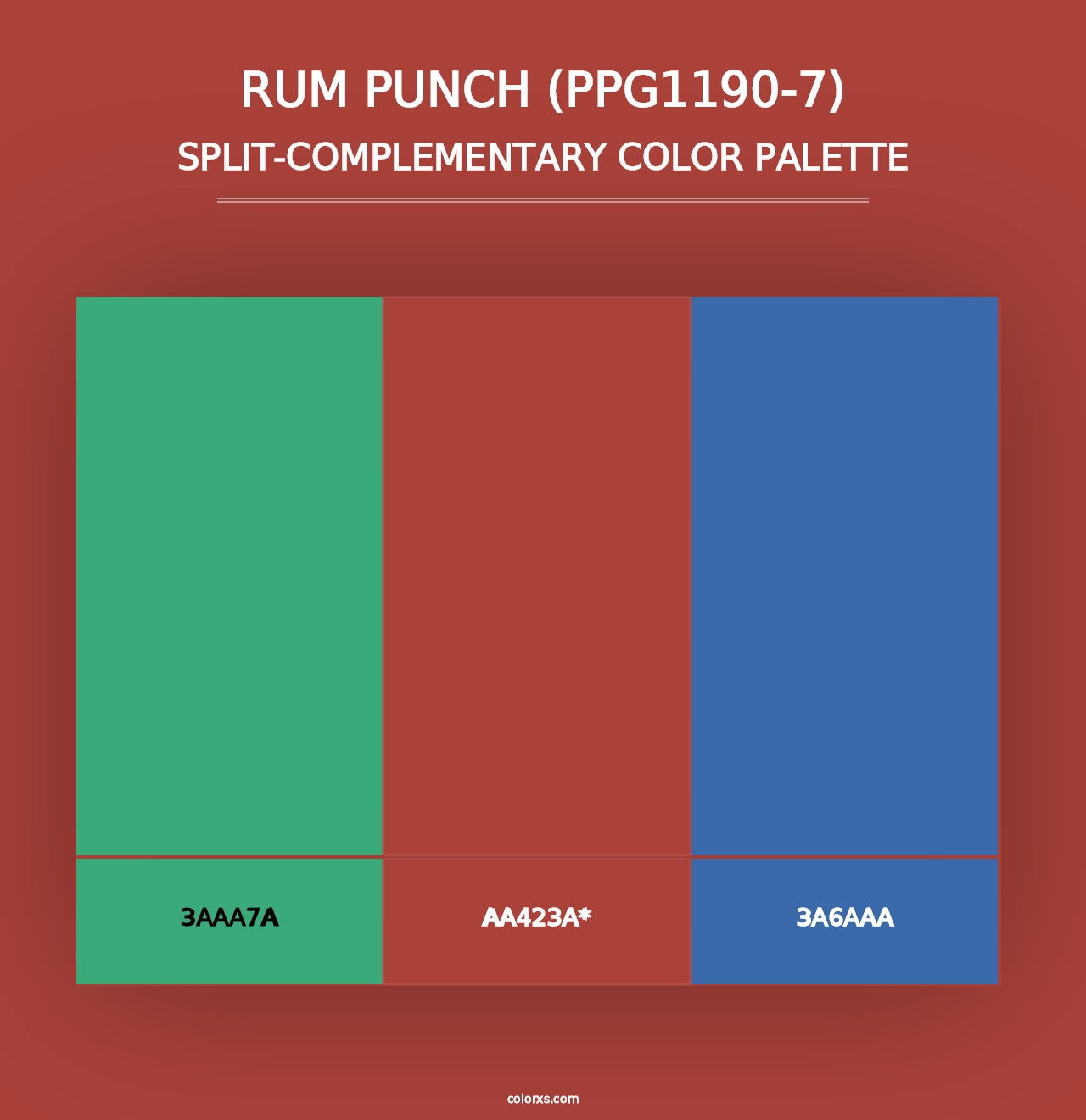 Rum Punch (PPG1190-7) - Split-Complementary Color Palette