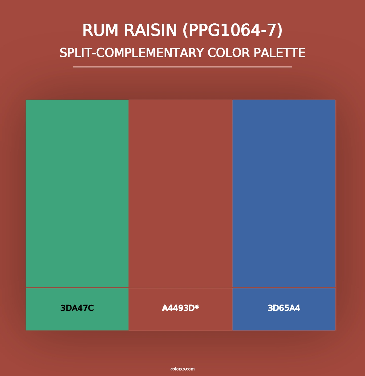 Rum Raisin (PPG1064-7) - Split-Complementary Color Palette