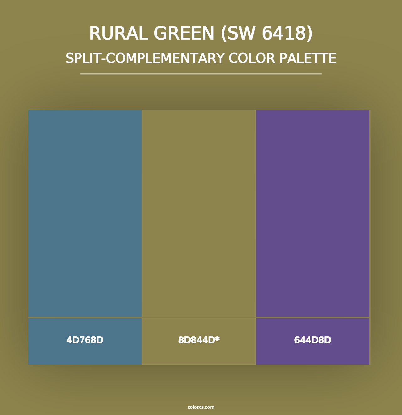 Rural Green (SW 6418) - Split-Complementary Color Palette