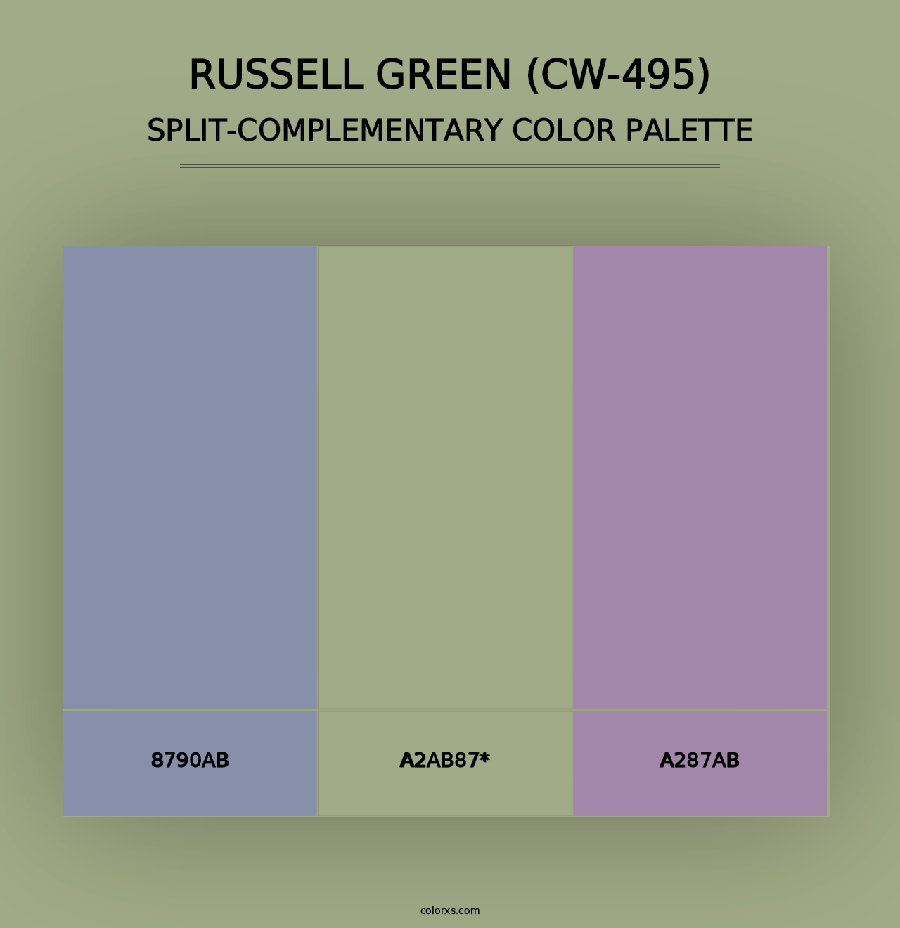 Russell Green (CW-495) - Split-Complementary Color Palette