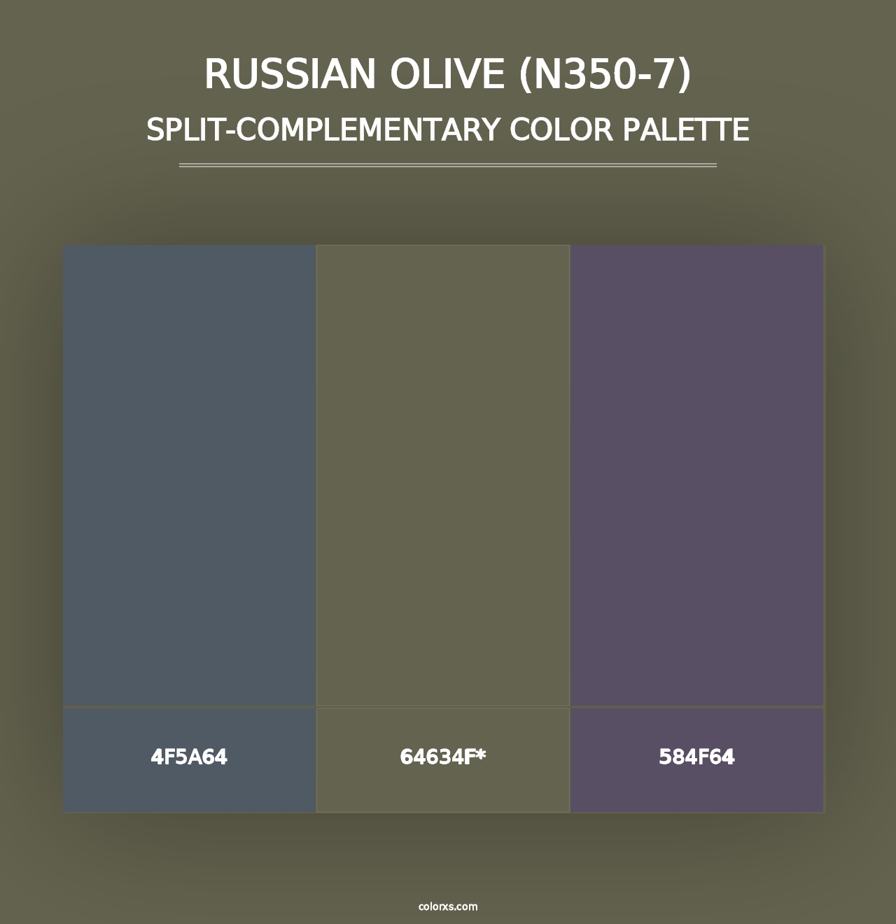 Russian Olive (N350-7) - Split-Complementary Color Palette