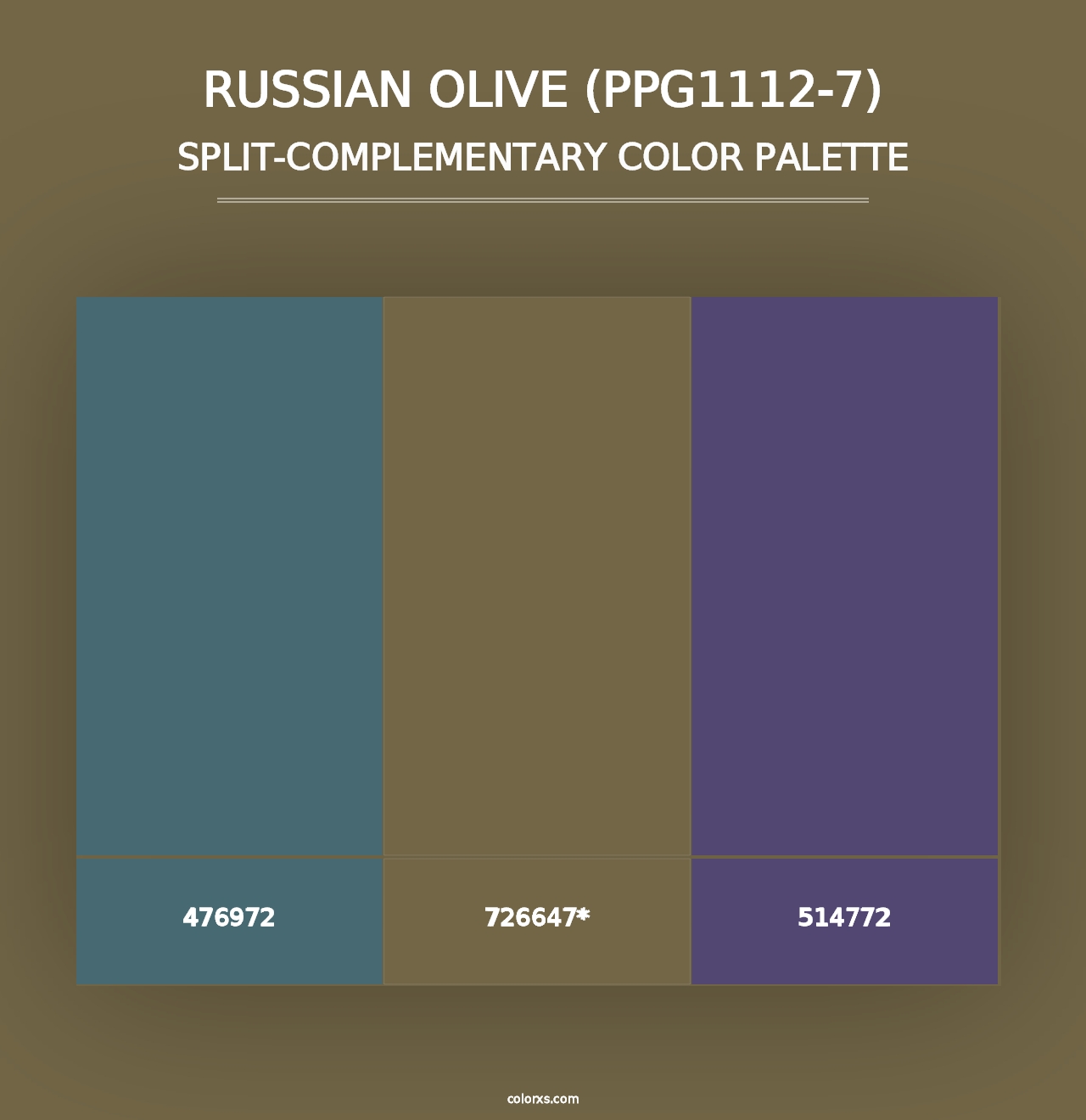 Russian Olive (PPG1112-7) - Split-Complementary Color Palette