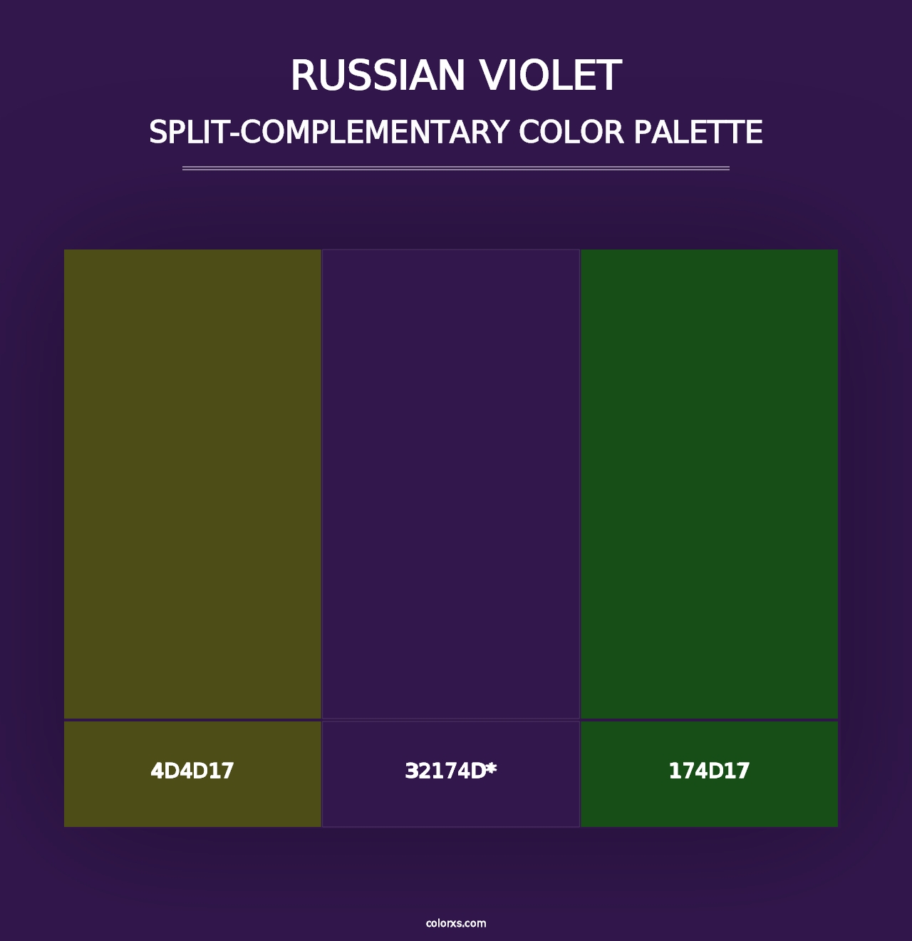 Russian Violet - Split-Complementary Color Palette