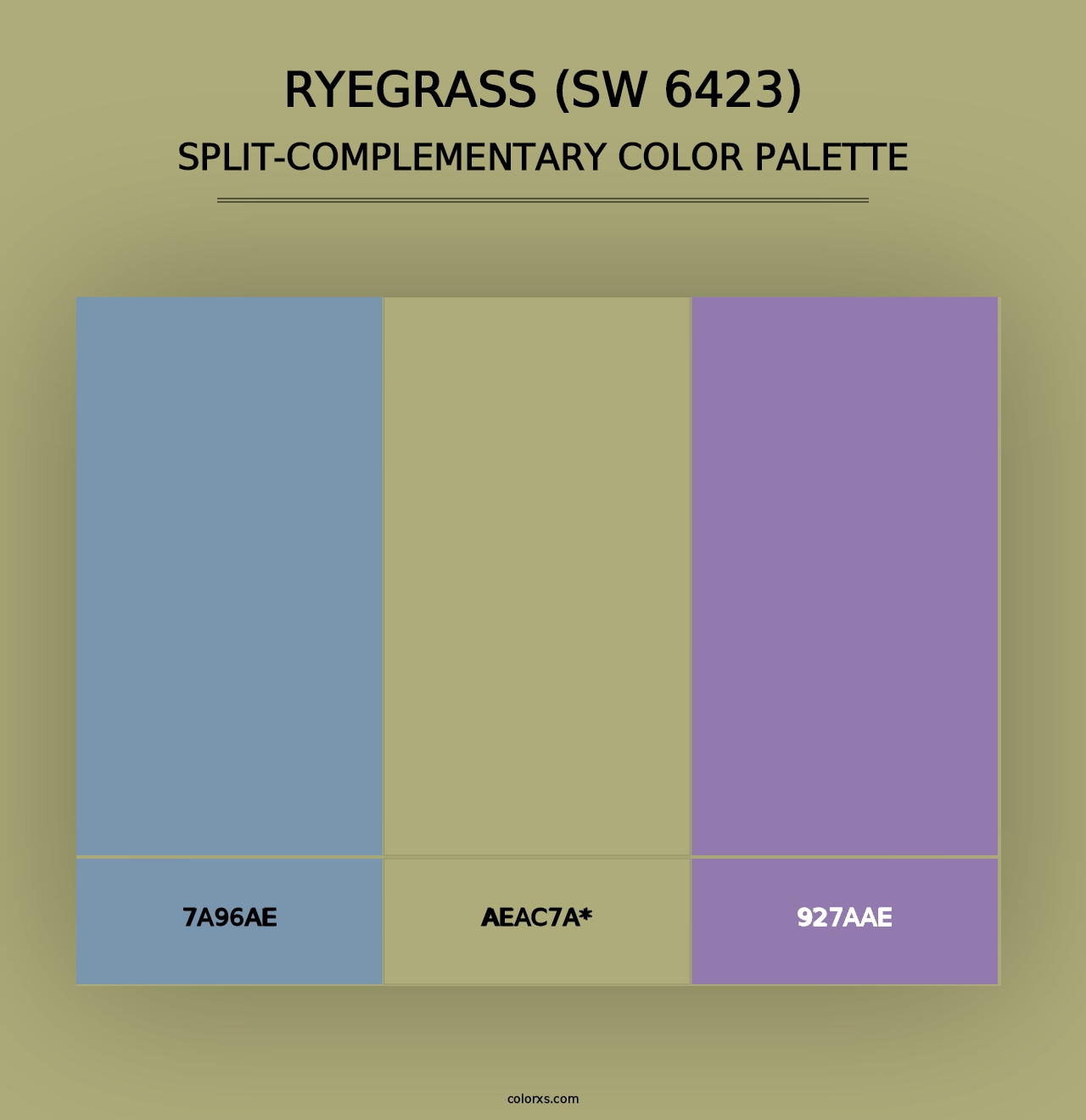 Ryegrass (SW 6423) - Split-Complementary Color Palette