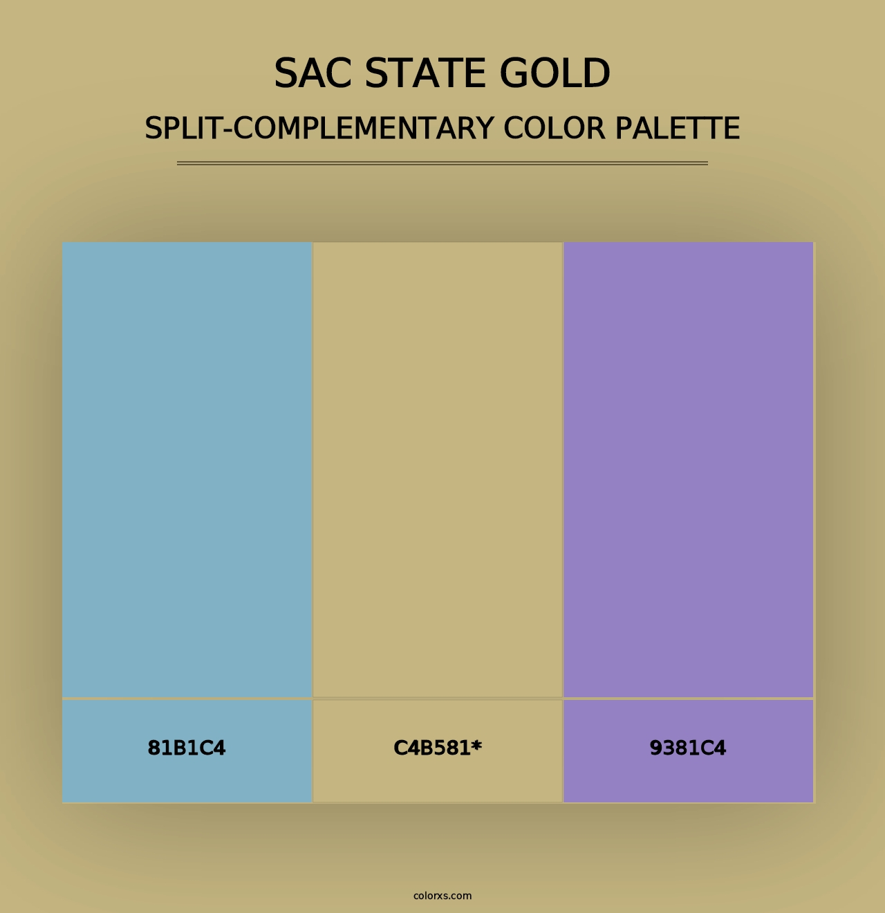 Sac State Gold - Split-Complementary Color Palette