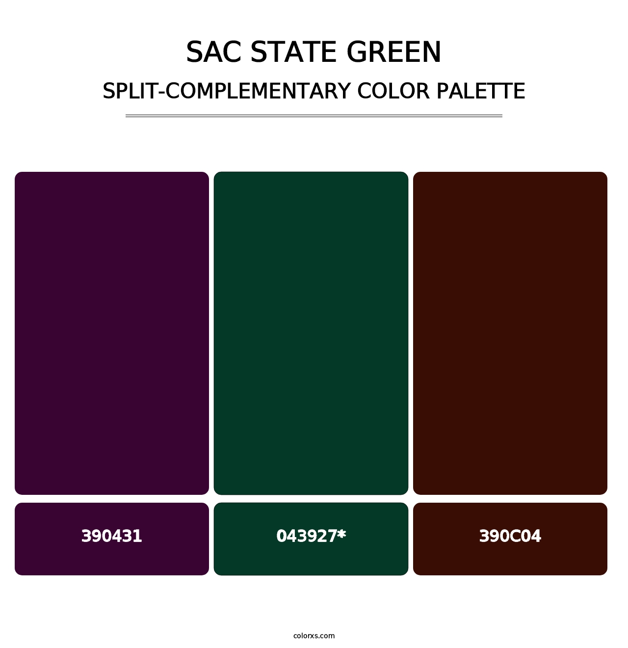 Sac State Green - Split-Complementary Color Palette