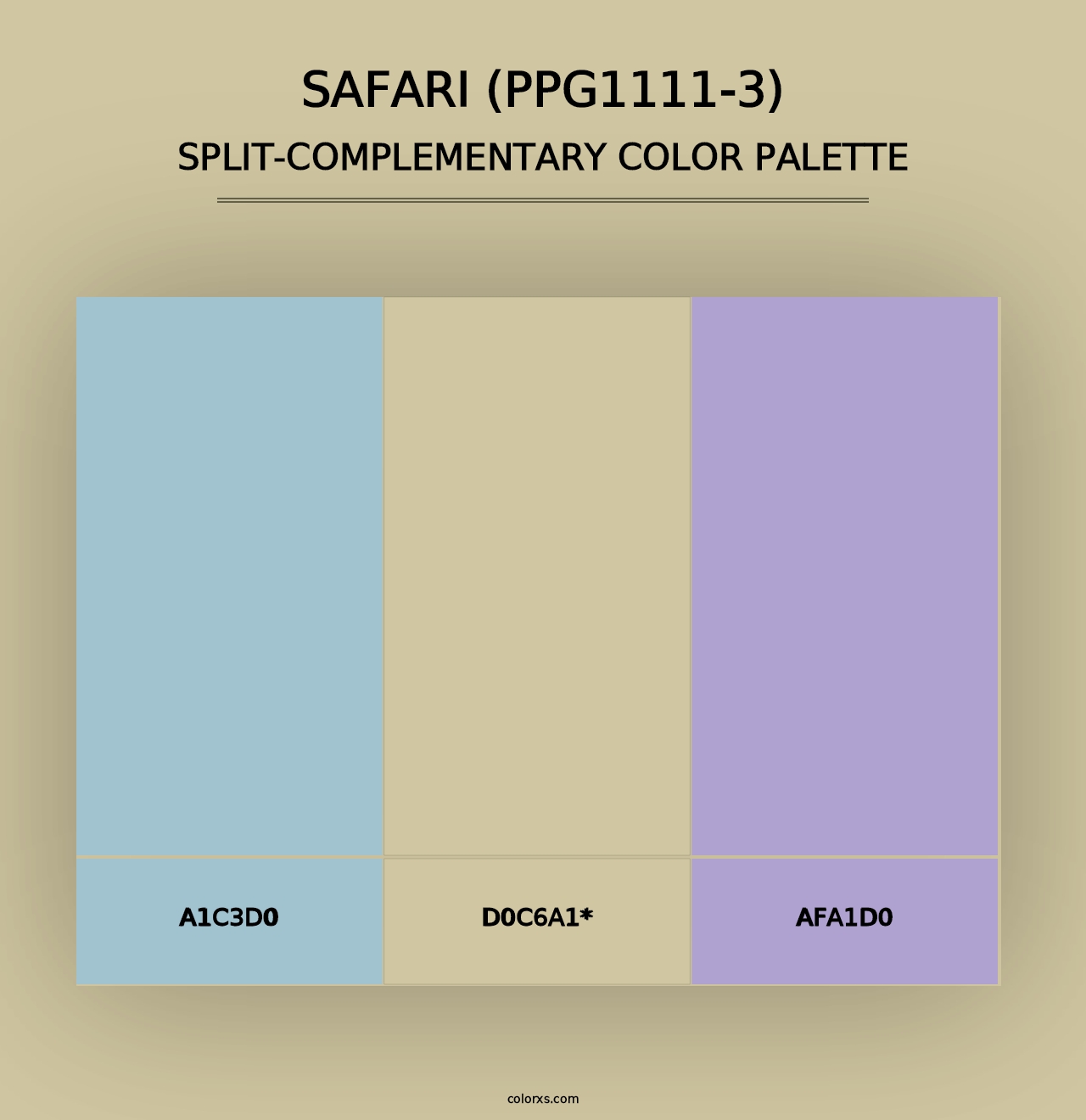 Safari (PPG1111-3) - Split-Complementary Color Palette