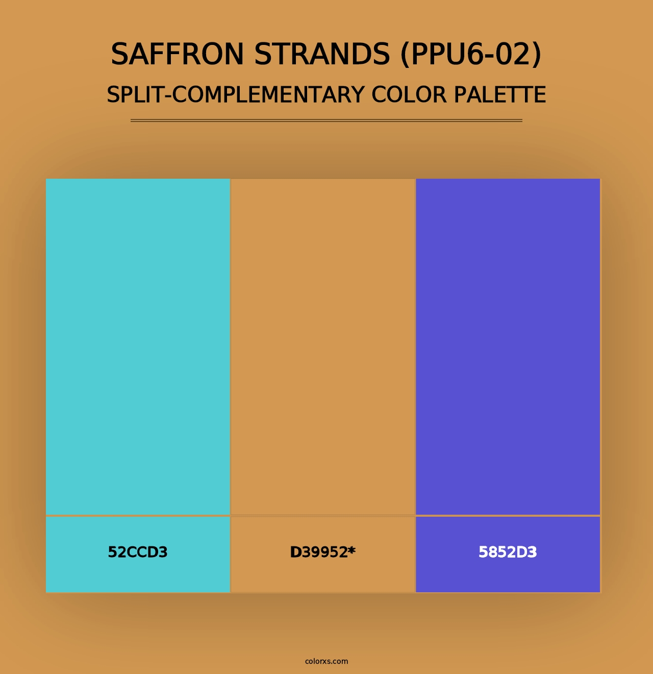 Saffron Strands (PPU6-02) - Split-Complementary Color Palette