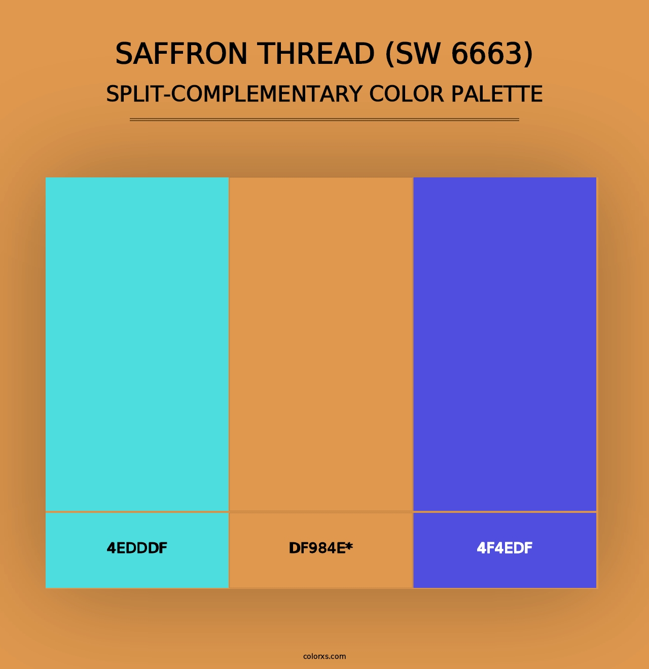 Saffron Thread (SW 6663) - Split-Complementary Color Palette