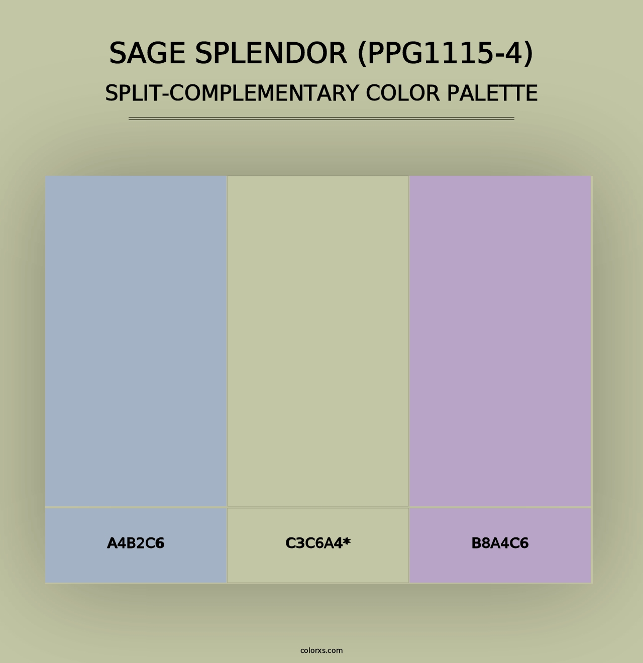 Sage Splendor (PPG1115-4) - Split-Complementary Color Palette