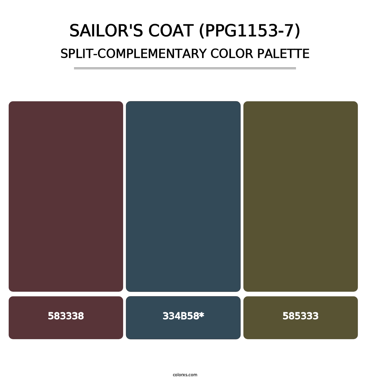 Sailor's Coat (PPG1153-7) - Split-Complementary Color Palette