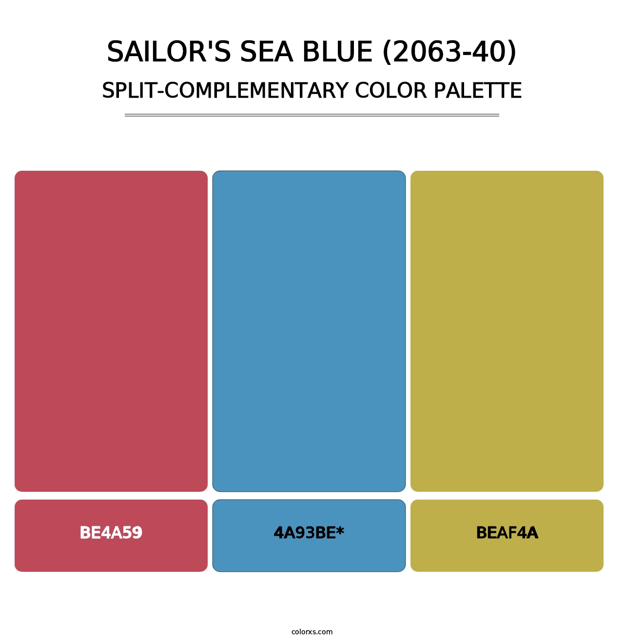 Sailor's Sea Blue (2063-40) - Split-Complementary Color Palette