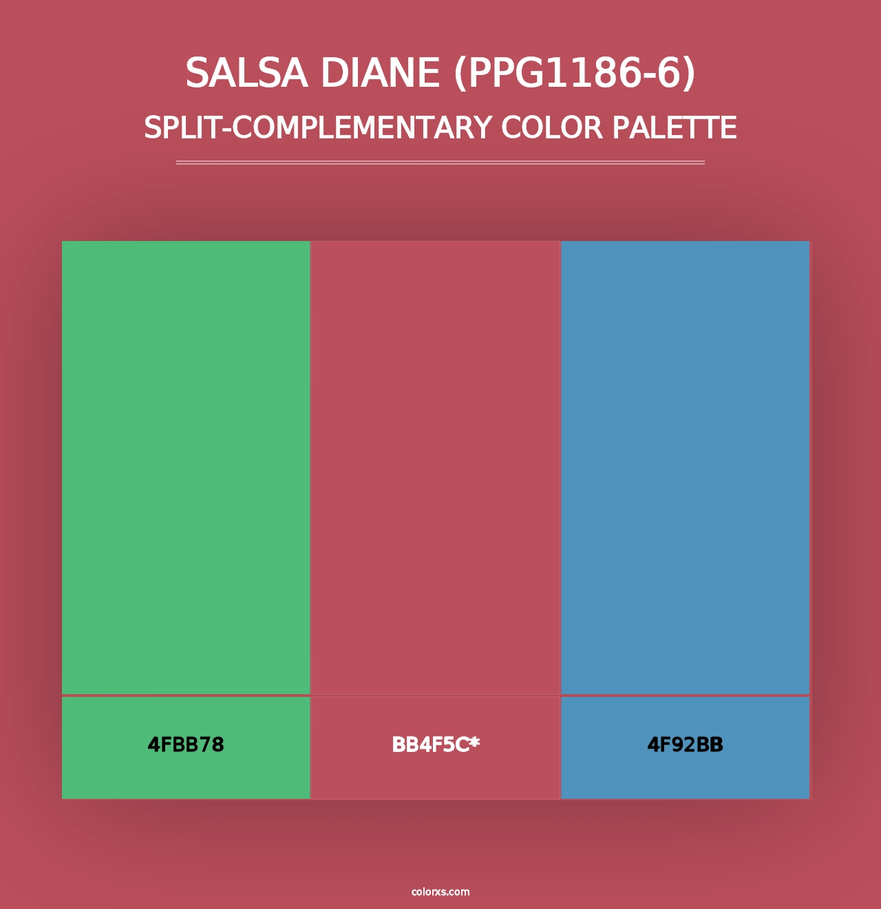 Salsa Diane (PPG1186-6) - Split-Complementary Color Palette