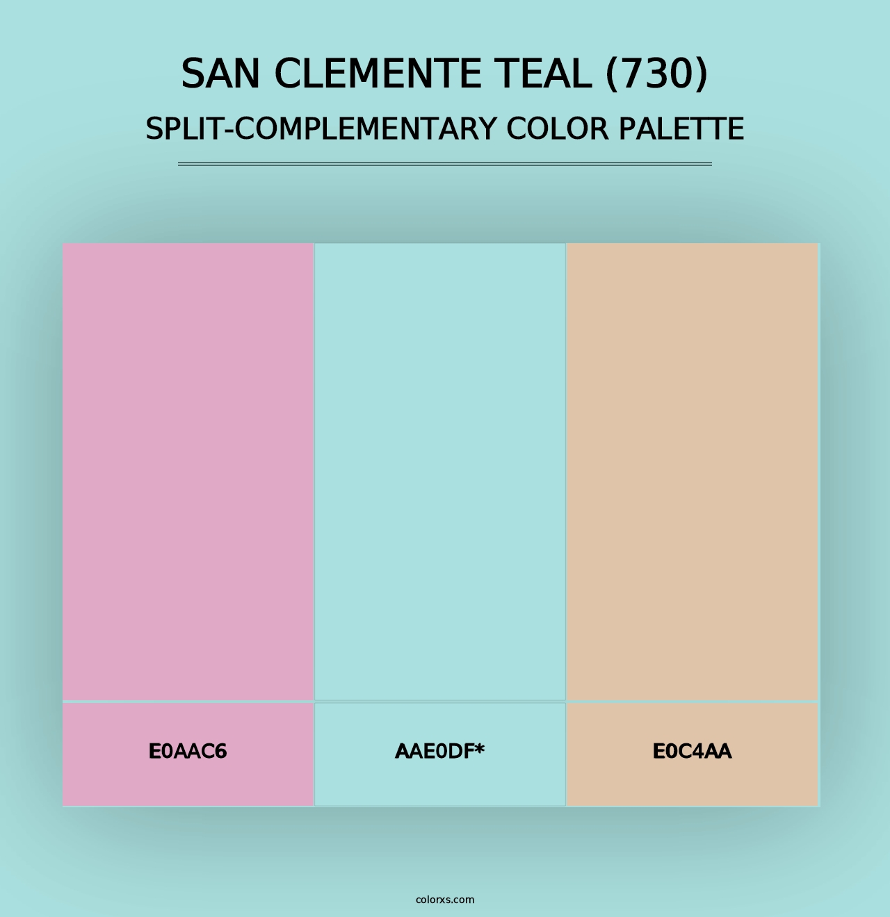 San Clemente Teal (730) - Split-Complementary Color Palette