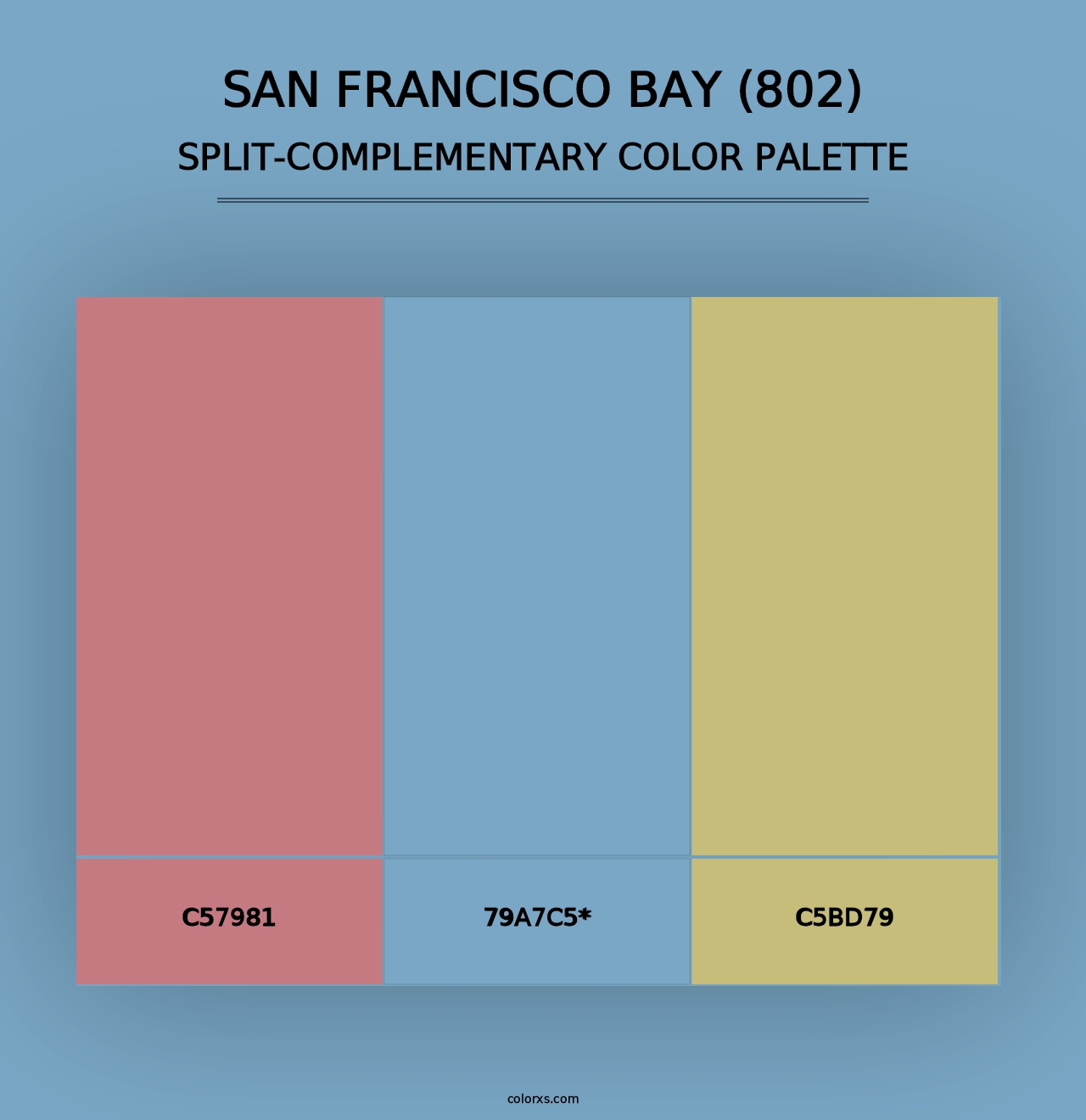 San Francisco Bay (802) - Split-Complementary Color Palette