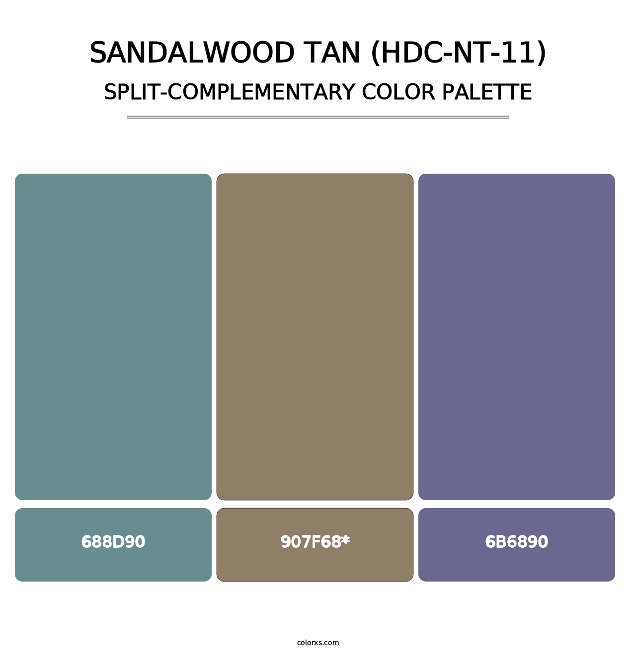 Sandalwood Tan (HDC-NT-11) - Split-Complementary Color Palette