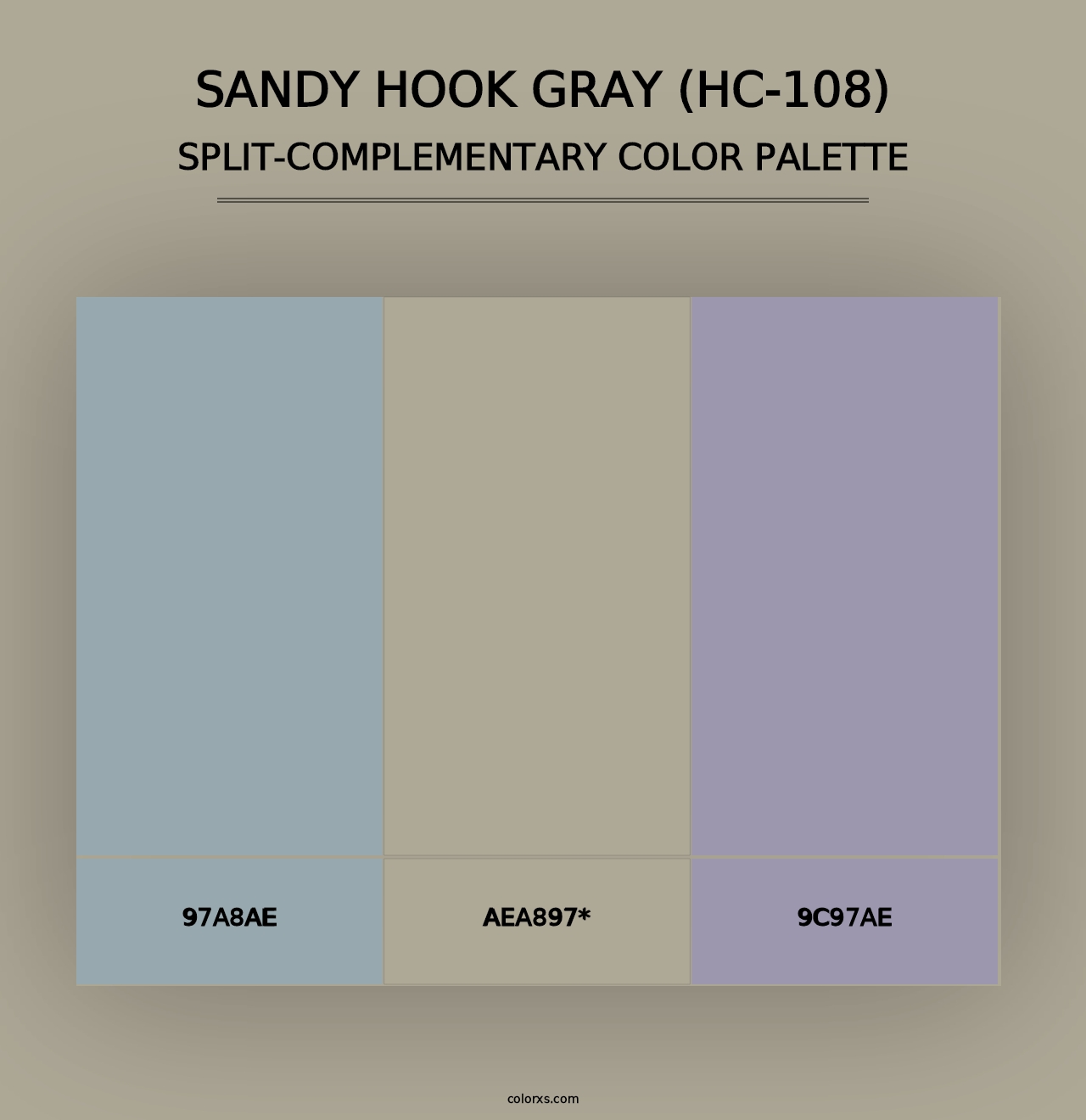 Sandy Hook Gray (HC-108) - Split-Complementary Color Palette