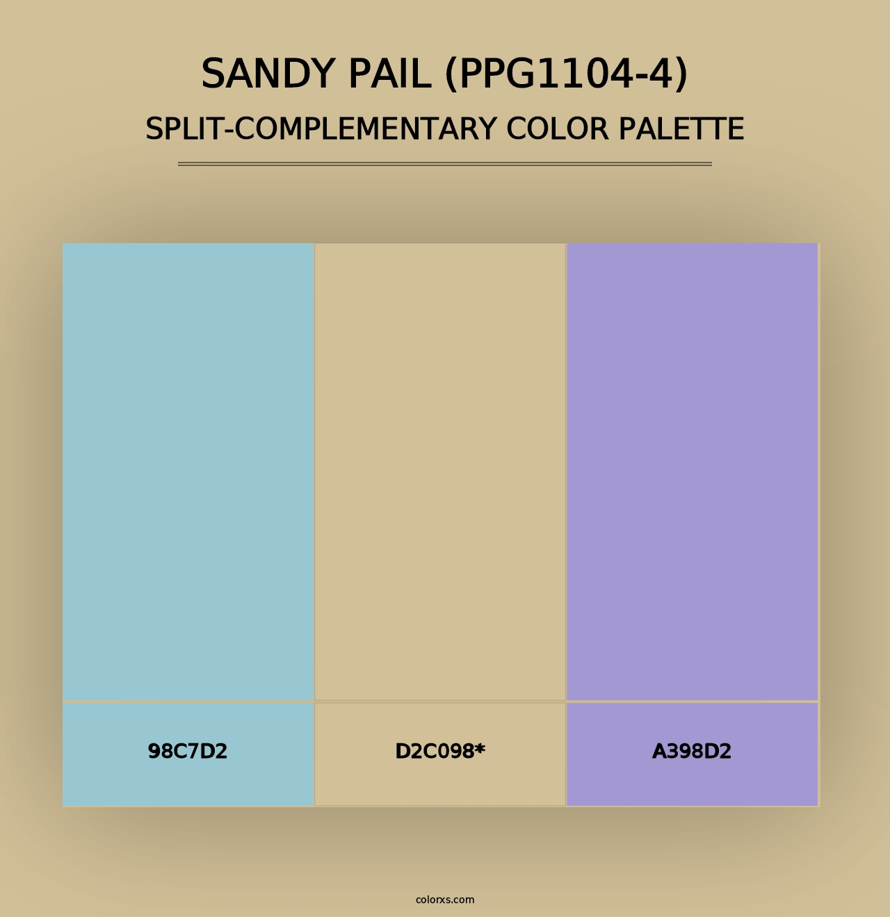 Sandy Pail (PPG1104-4) - Split-Complementary Color Palette