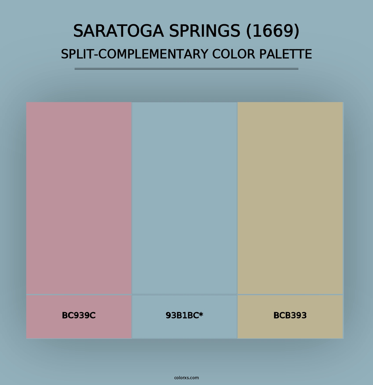 Saratoga Springs (1669) - Split-Complementary Color Palette