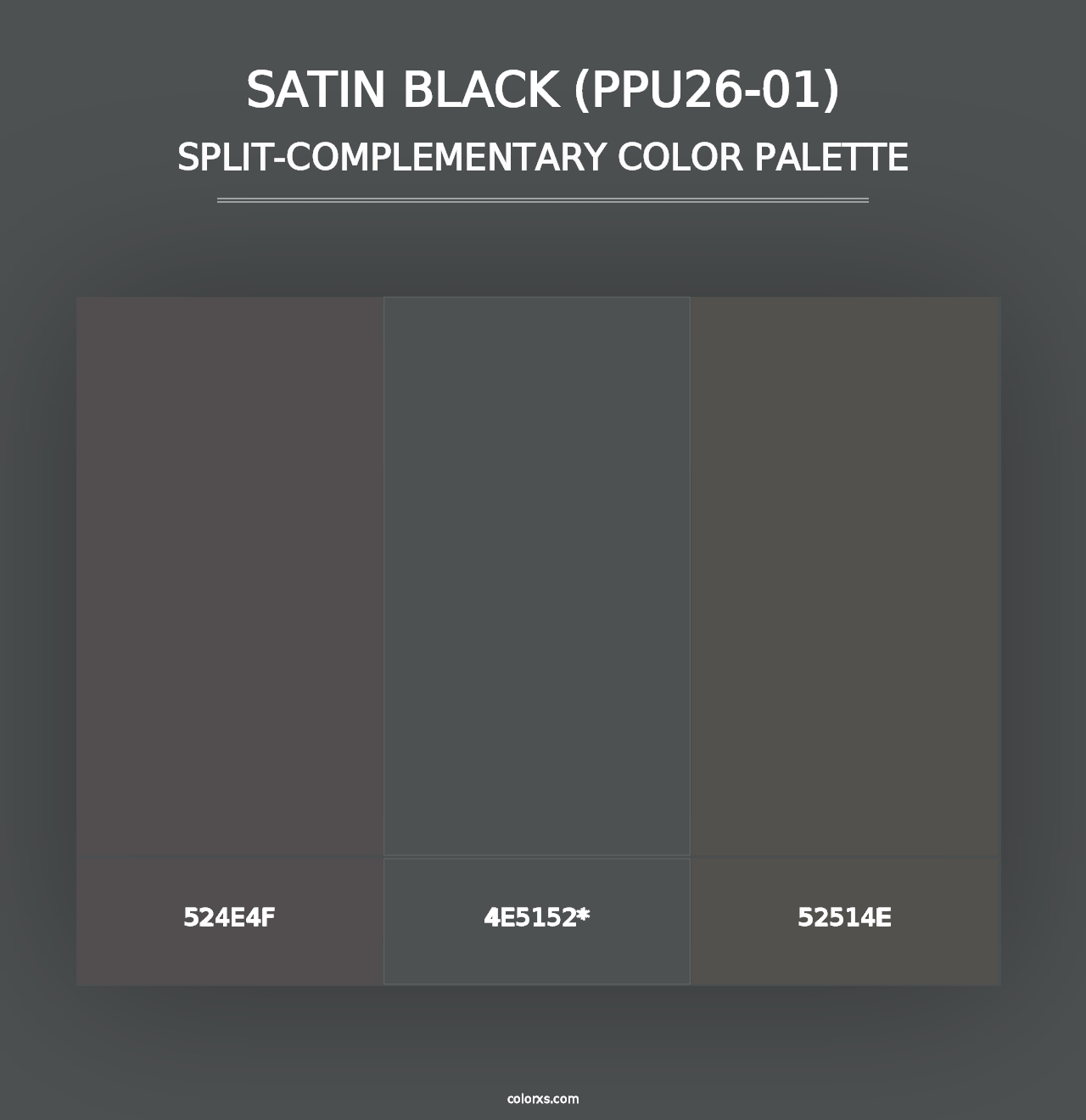 Satin Black (PPU26-01) - Split-Complementary Color Palette