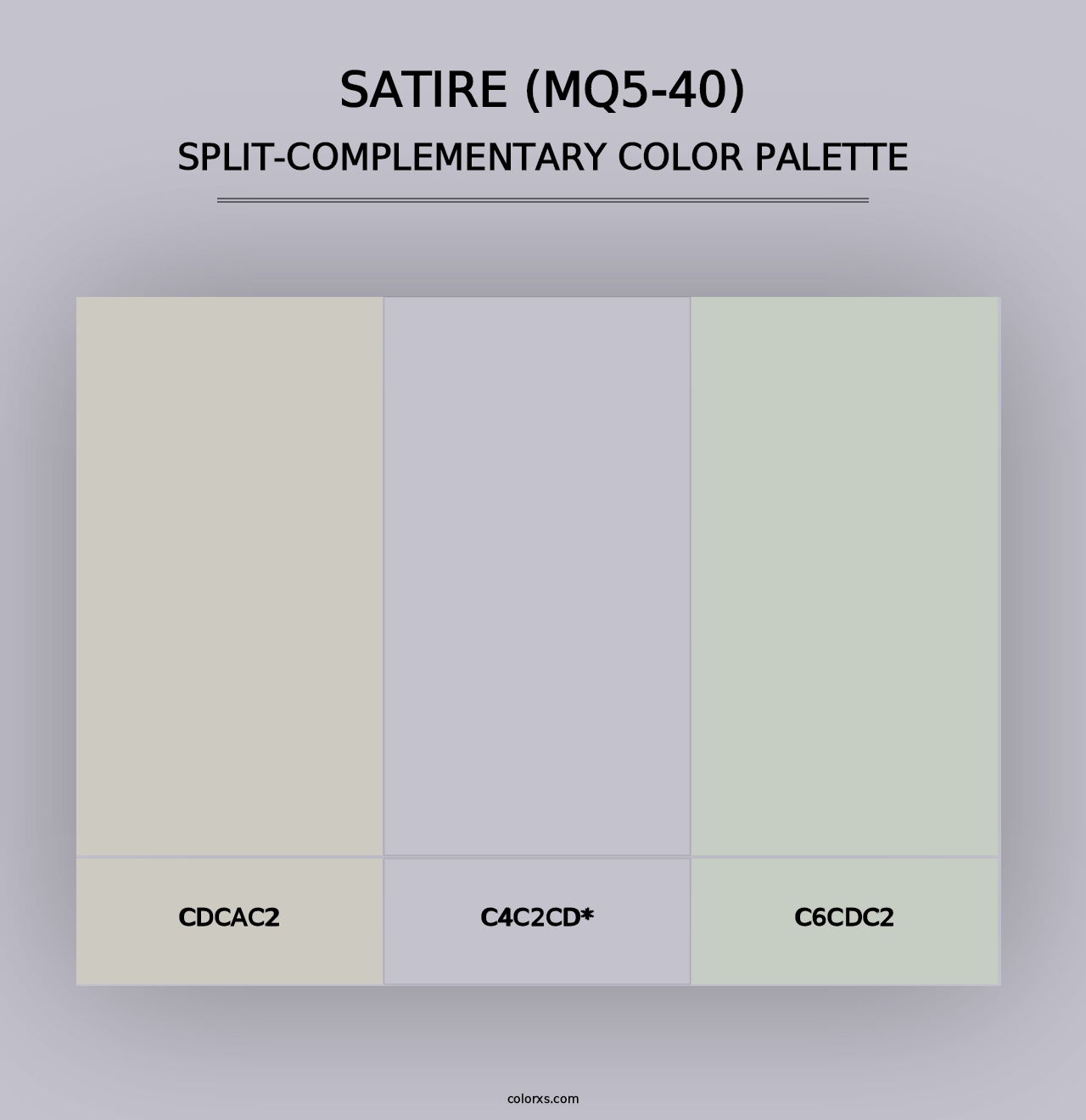 Satire (MQ5-40) - Split-Complementary Color Palette