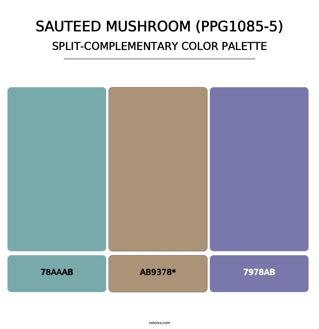 Sauteed Mushroom (PPG1085-5) - Split-Complementary Color Palette