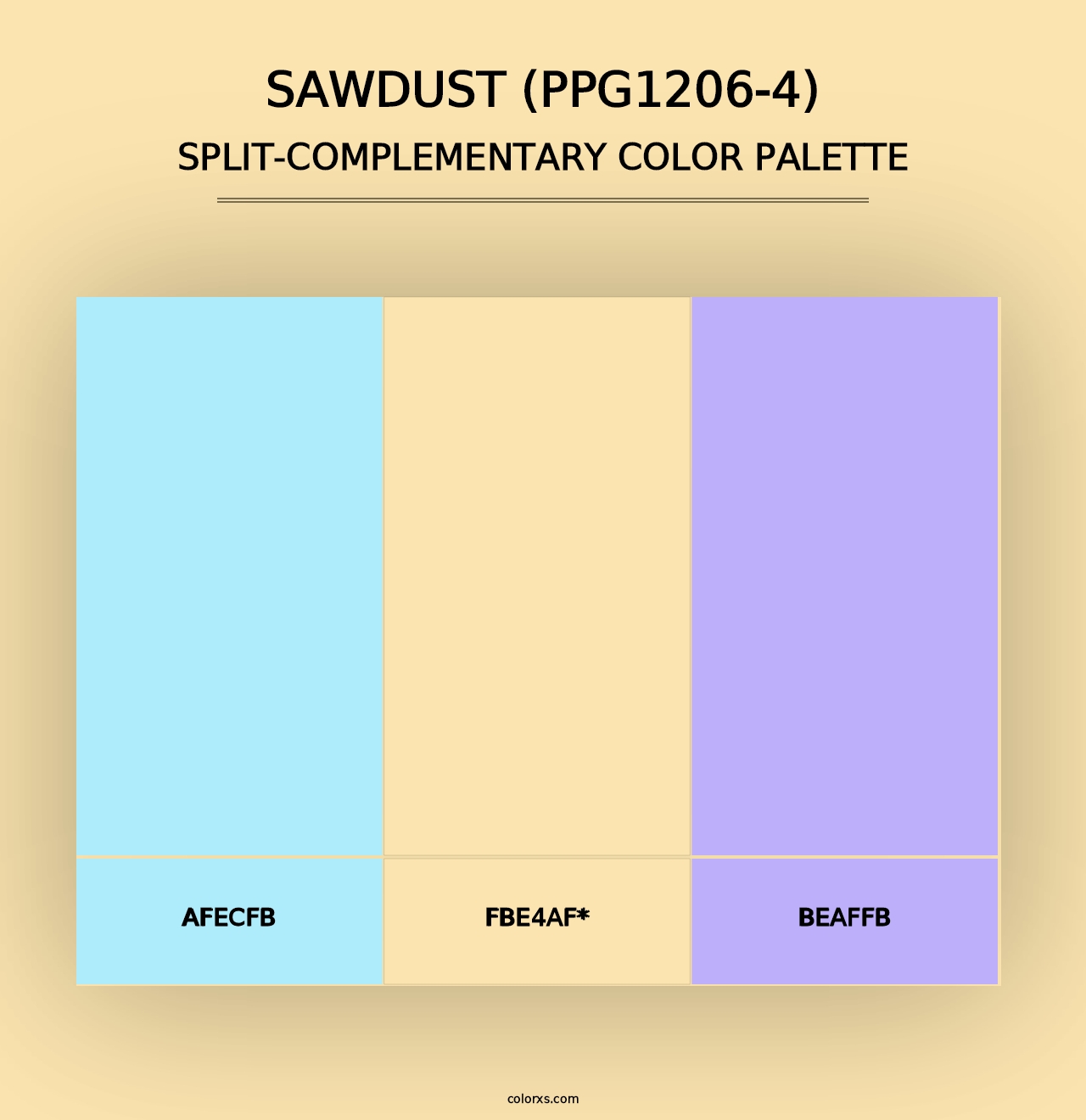 Sawdust (PPG1206-4) - Split-Complementary Color Palette