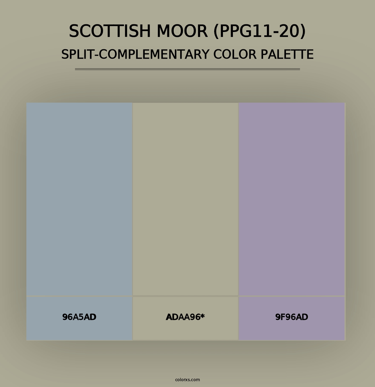 Scottish Moor (PPG11-20) - Split-Complementary Color Palette