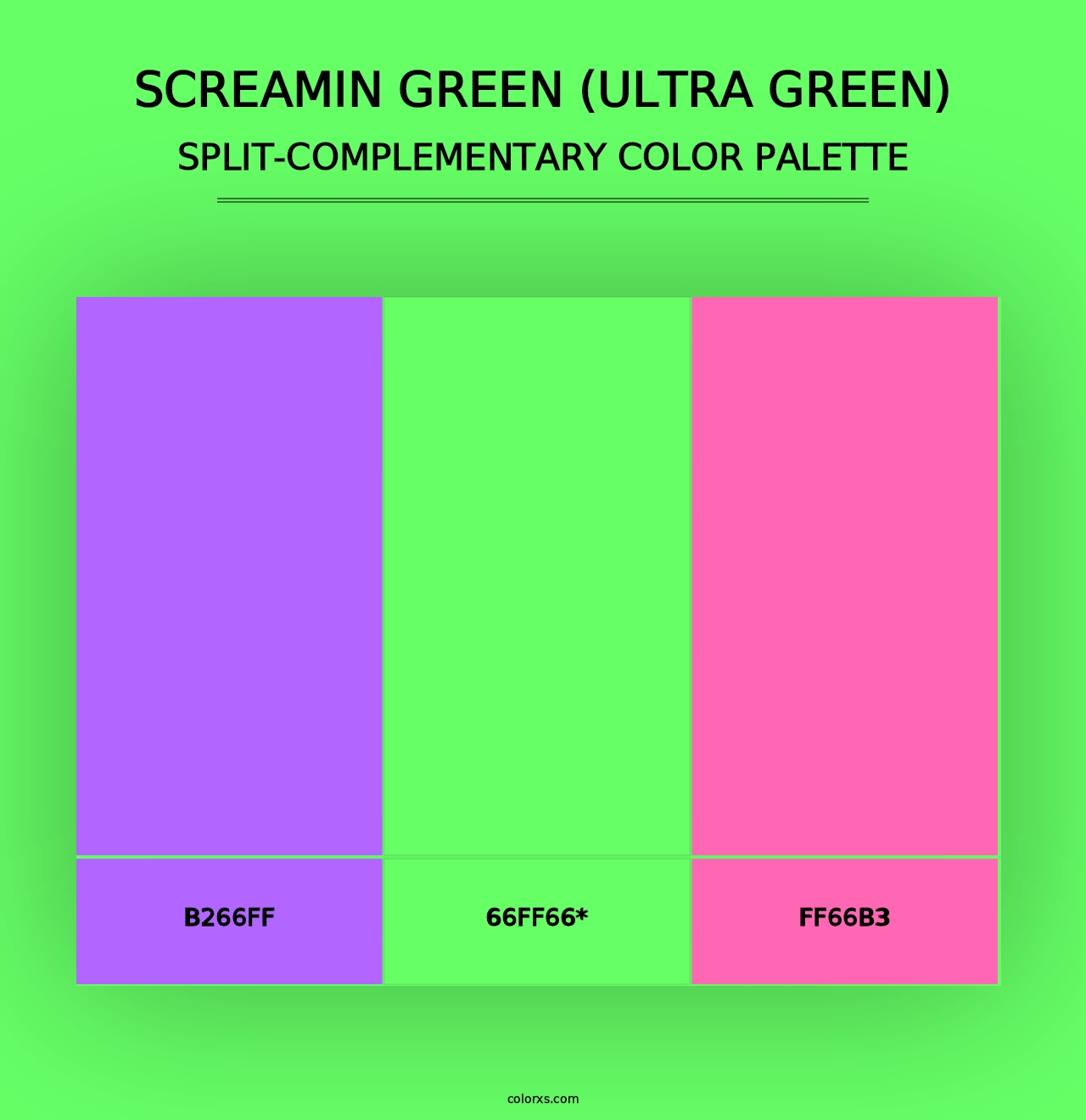 Screamin Green (Ultra Green) - Split-Complementary Color Palette