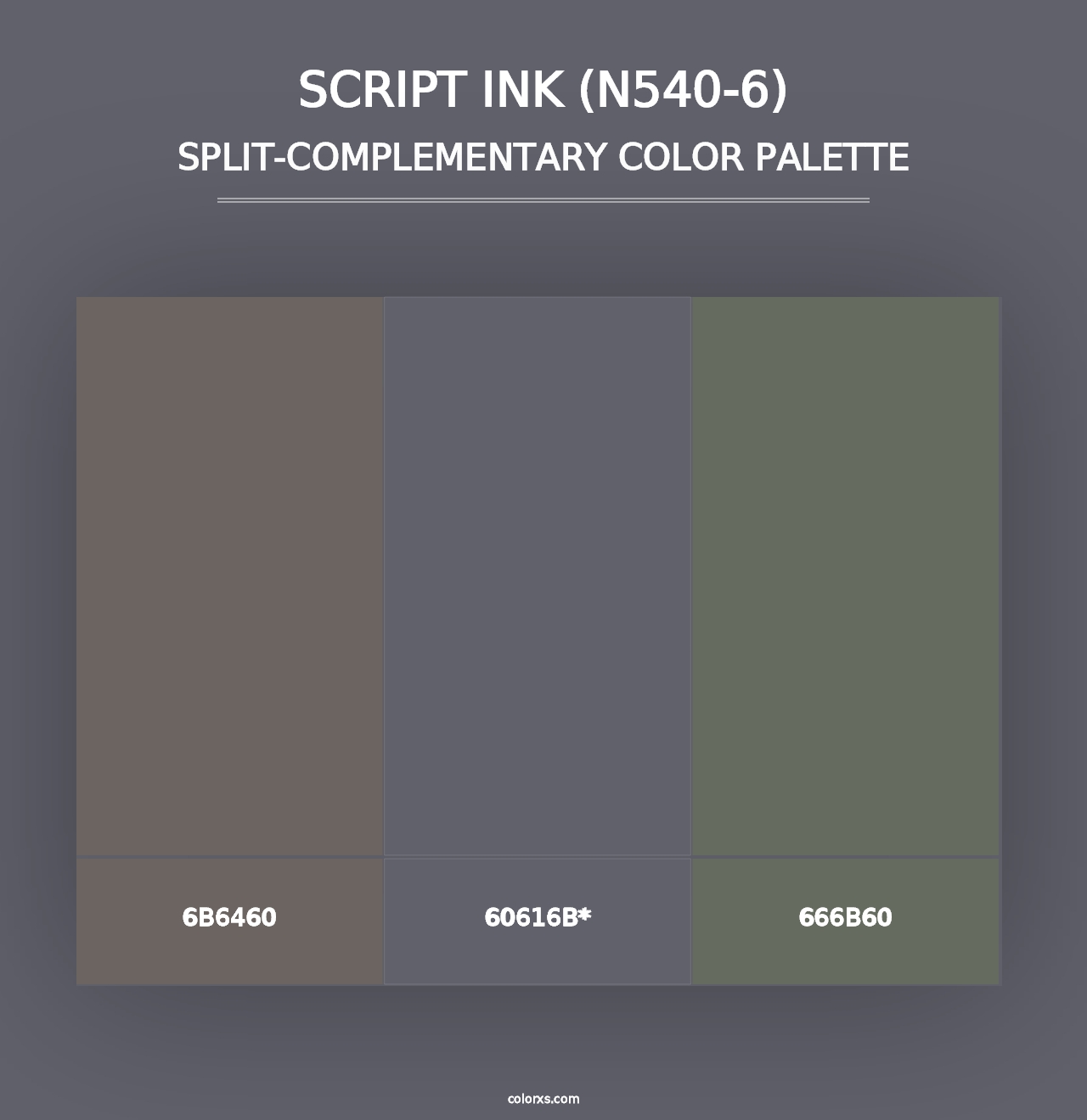 Script Ink (N540-6) - Split-Complementary Color Palette