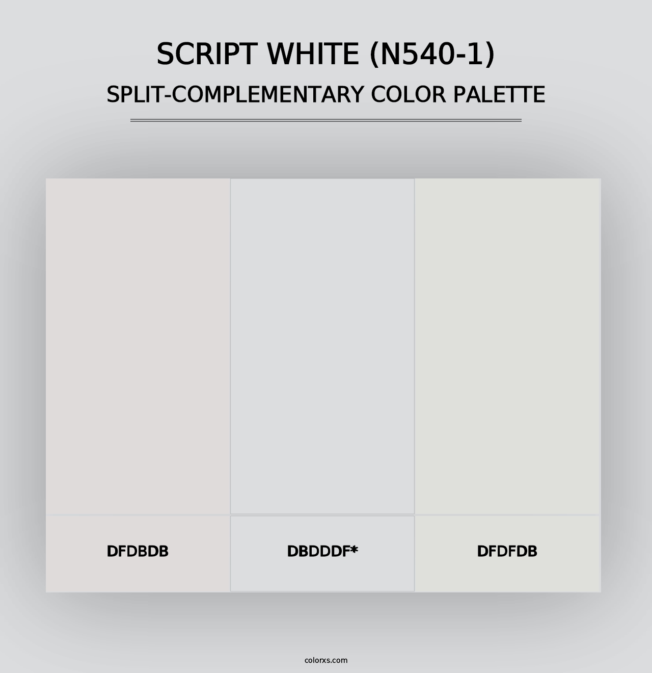 Script White (N540-1) - Split-Complementary Color Palette