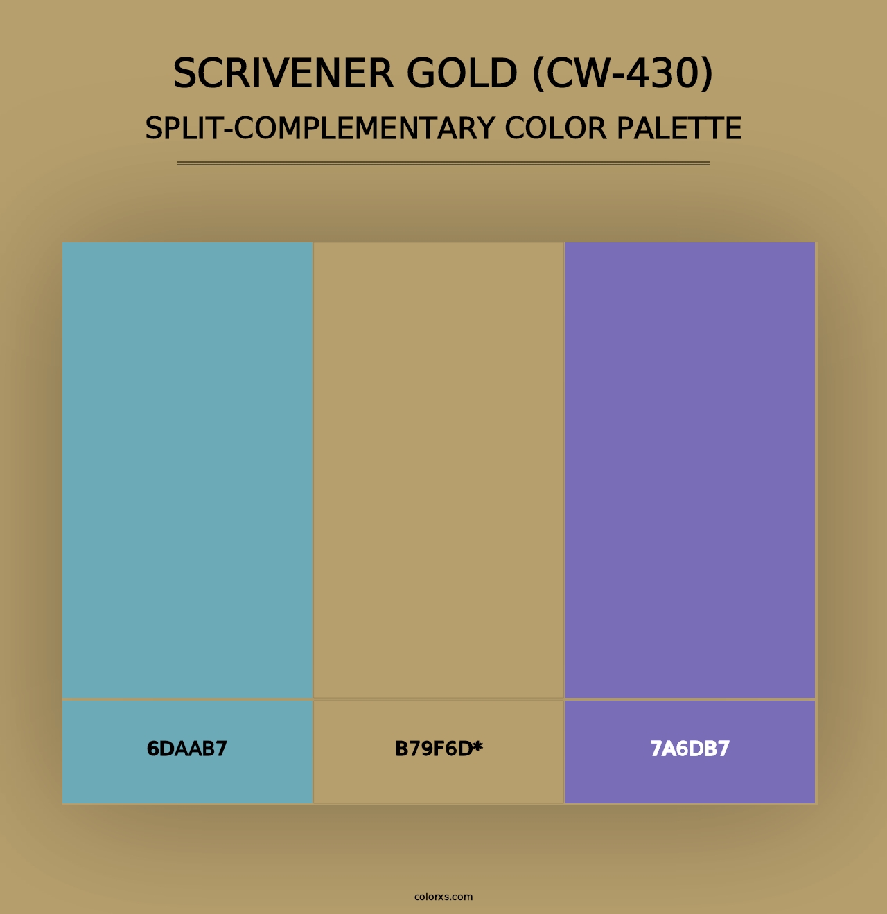 Scrivener Gold (CW-430) - Split-Complementary Color Palette