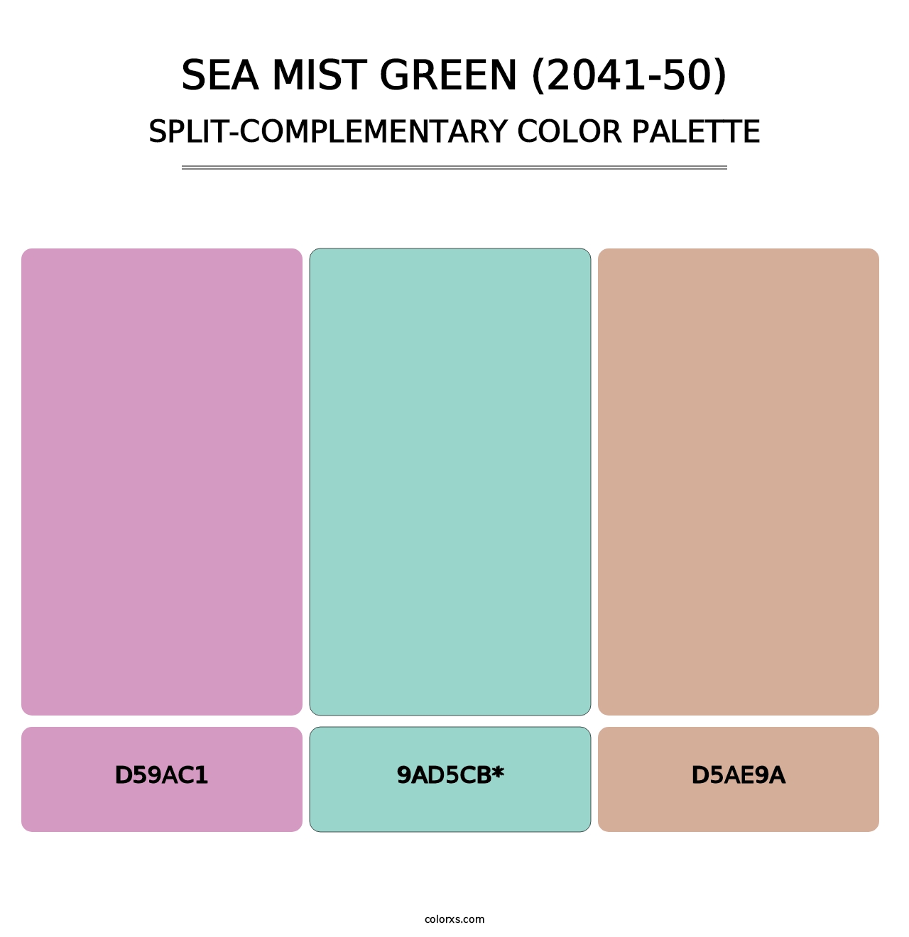 Sea Mist Green (2041-50) - Split-Complementary Color Palette