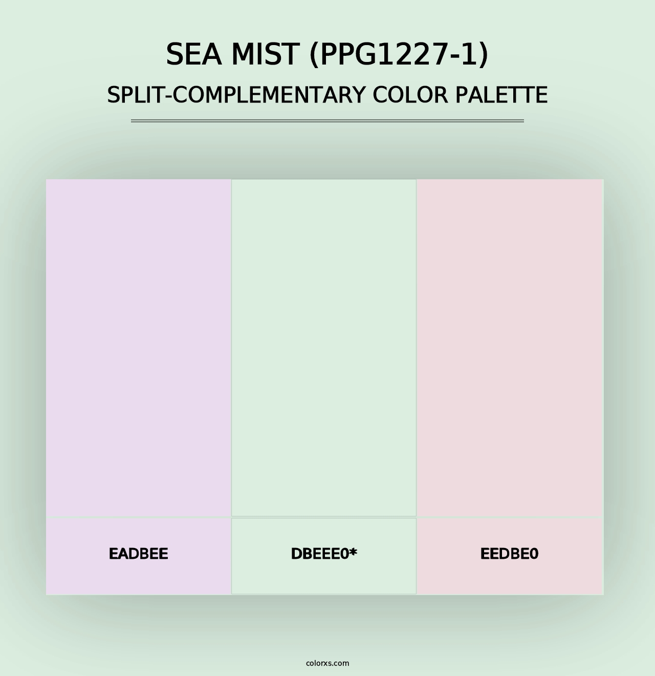 Sea Mist (PPG1227-1) - Split-Complementary Color Palette